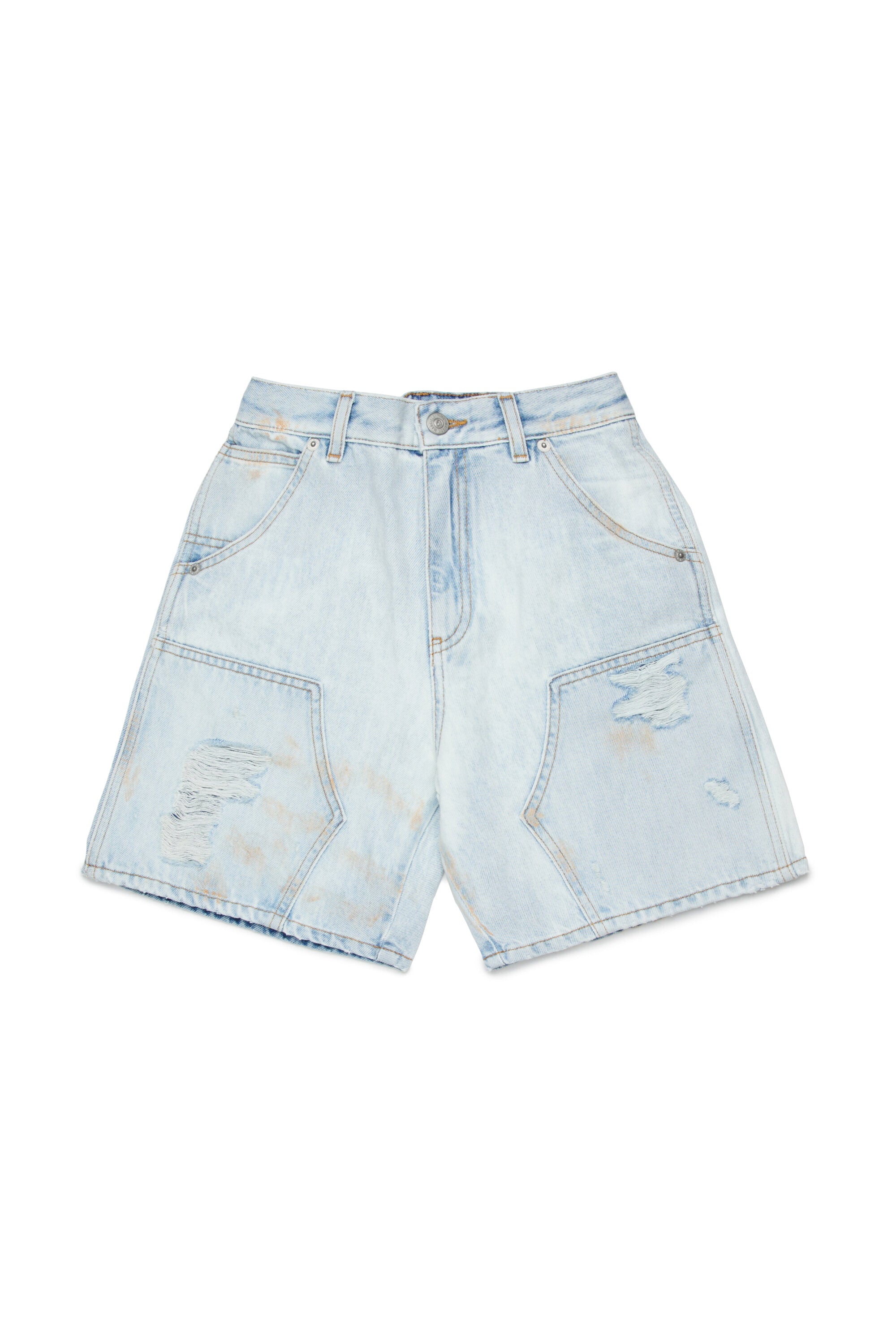 Denim shorts with a used effect