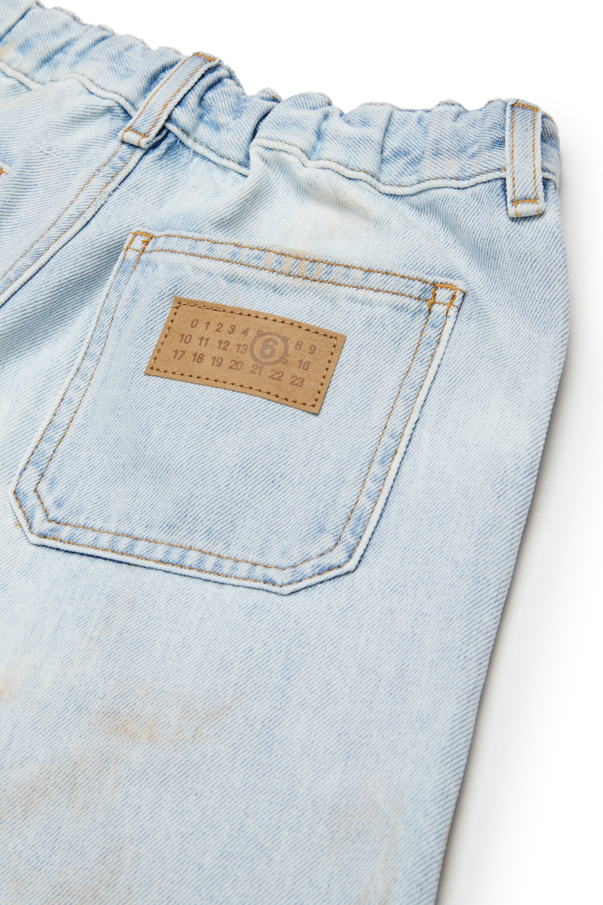 Denim shorts with a used effect