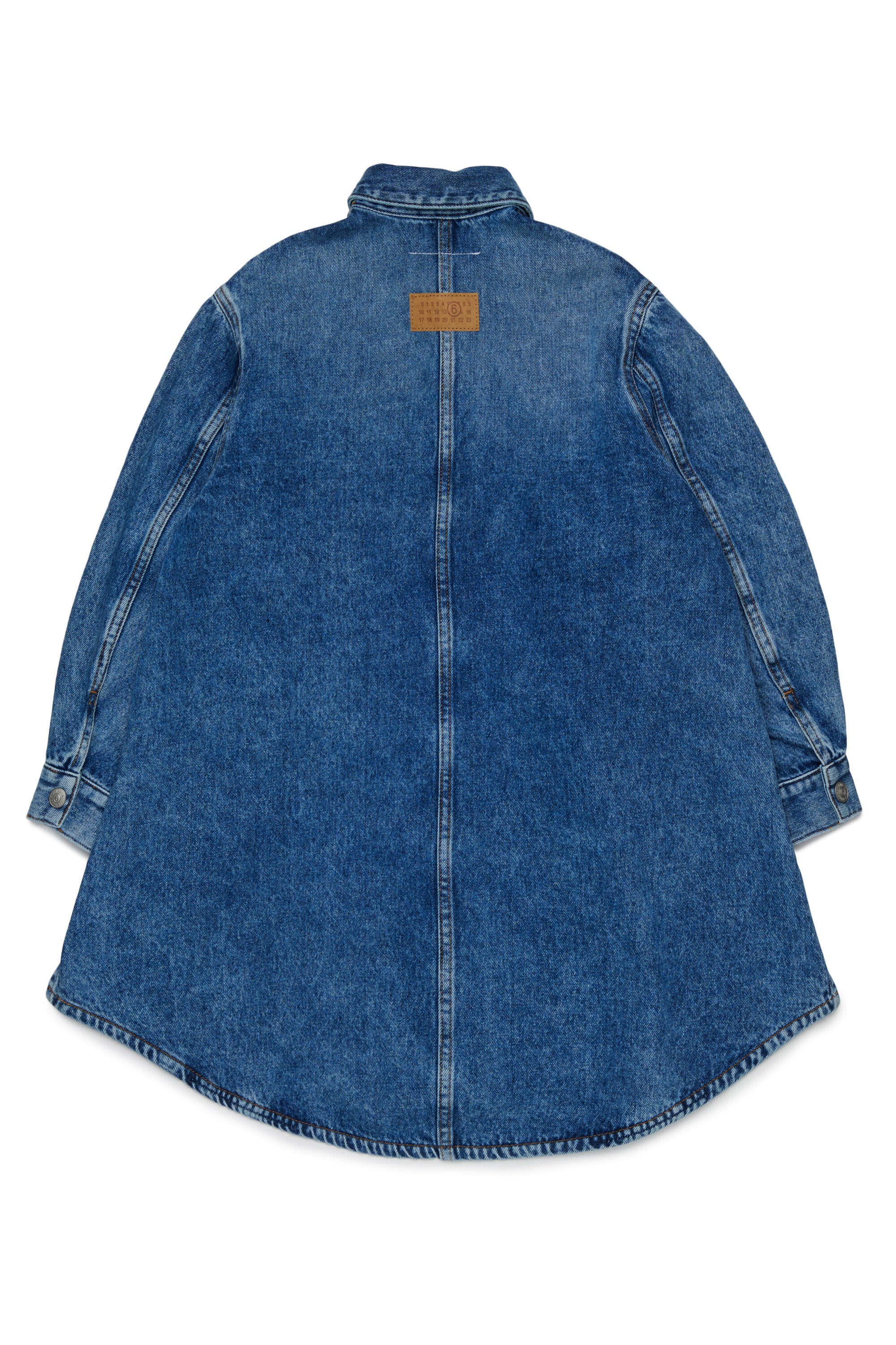 Denim dress with contrast pockets
