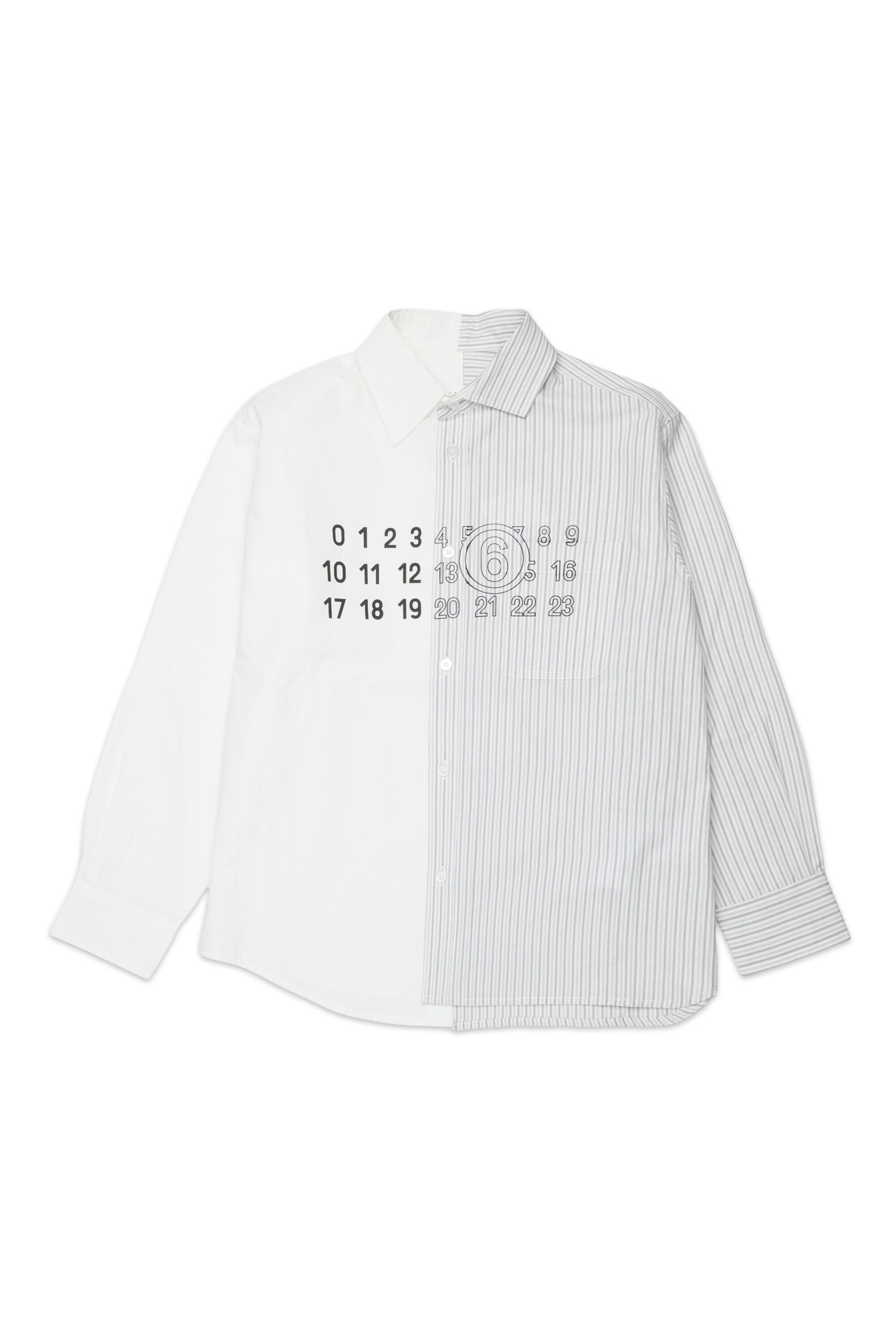 Asymmetric shirt with double pattern