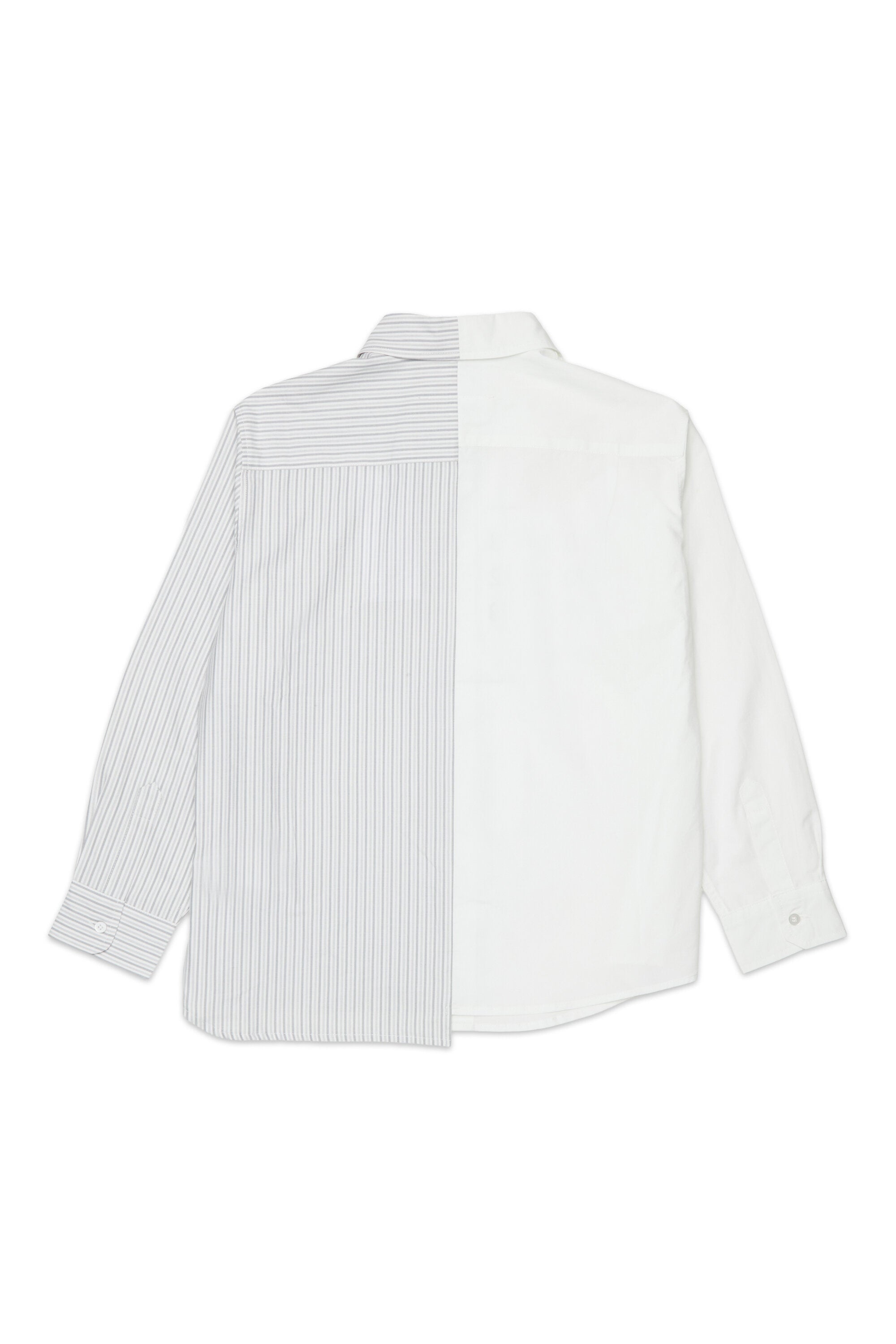 Asymmetric shirt with double pattern
