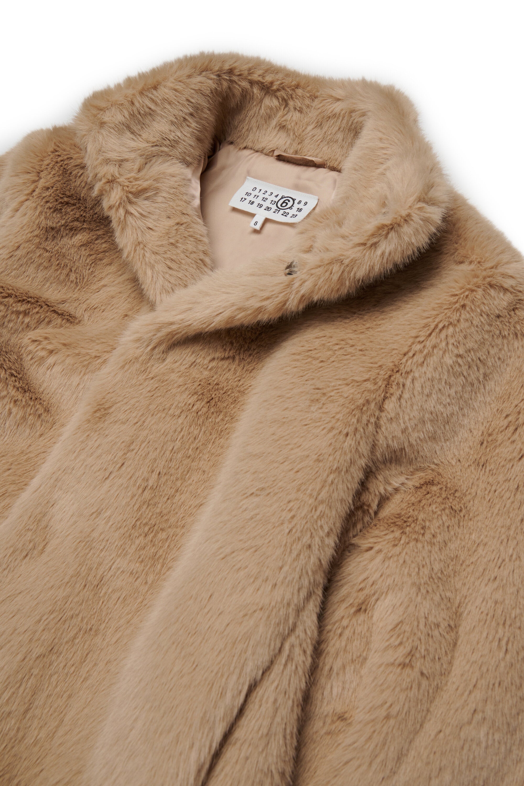 Faux fur jacket with logo