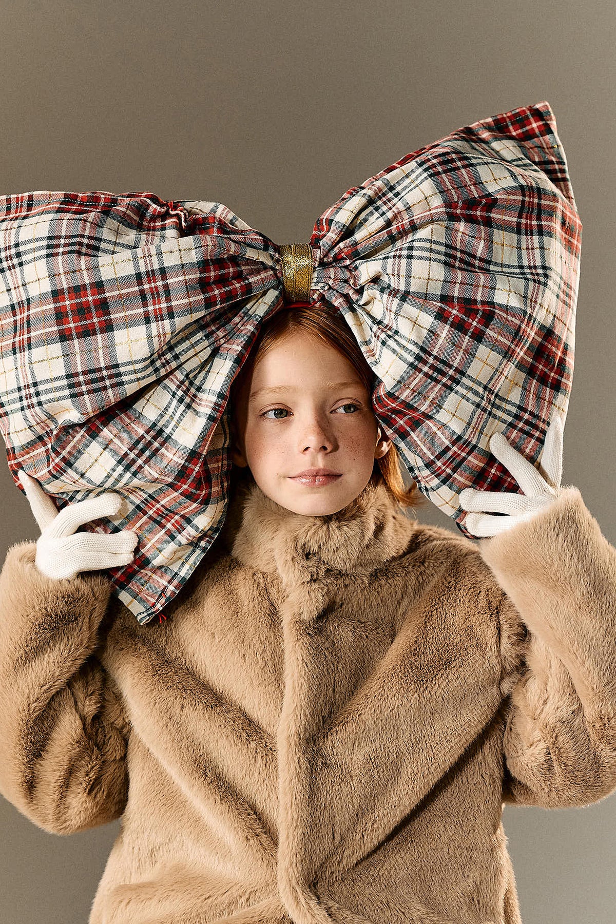 Faux fur jacket with logo