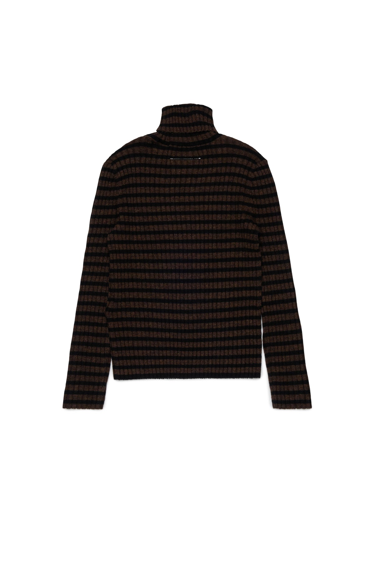 Striped turtleneck with logo