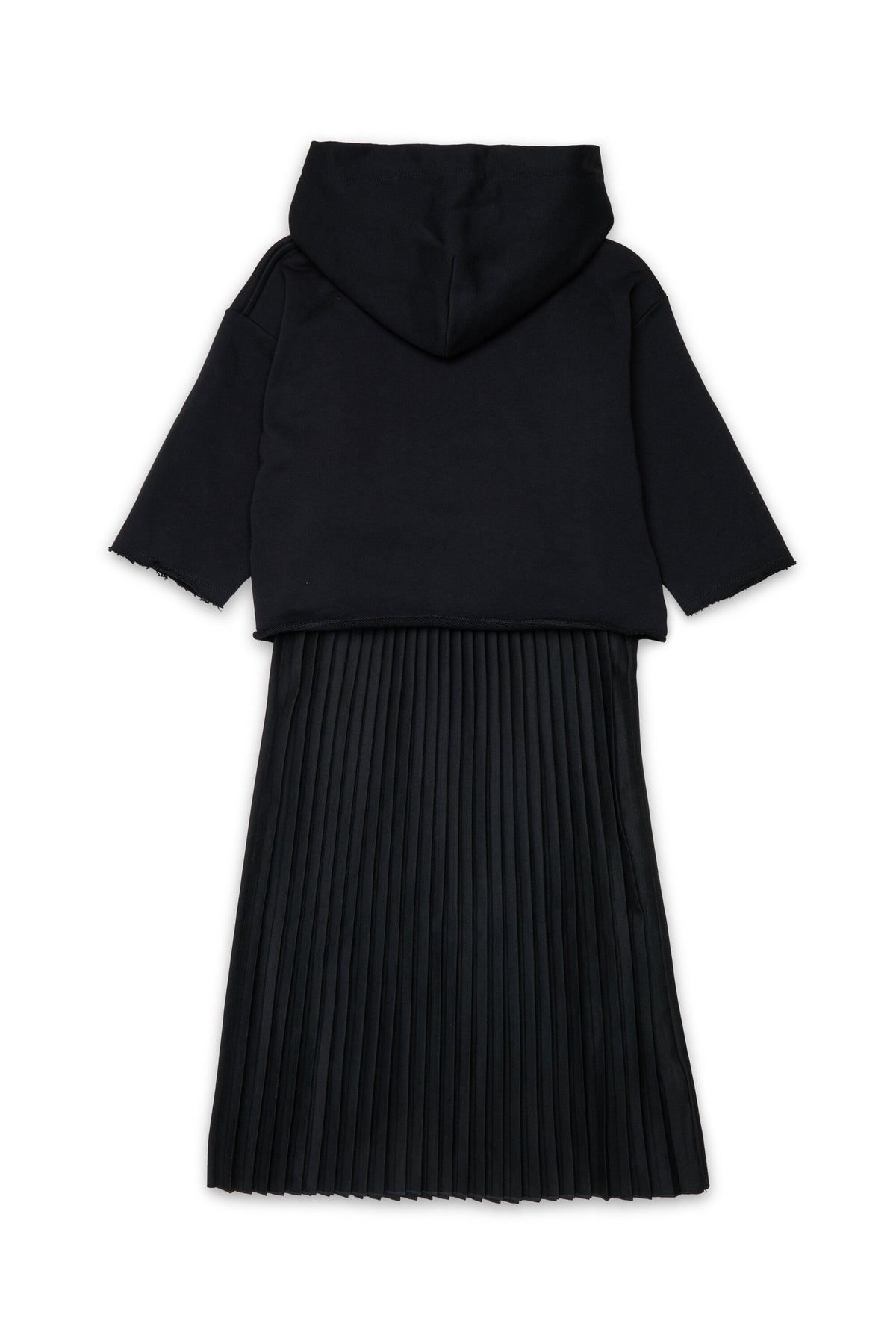Layered dress with pleated skirt