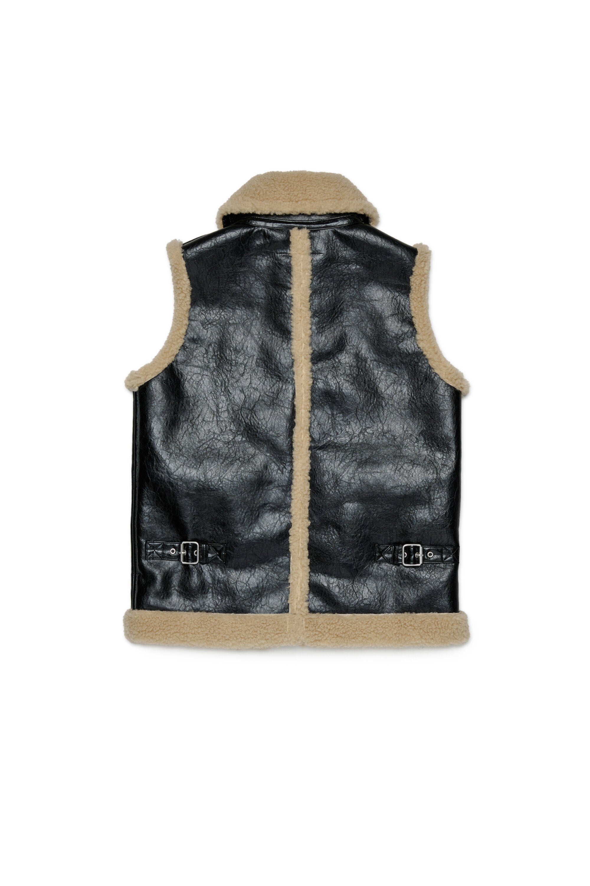 Sleeveless shearling-effect jacket
