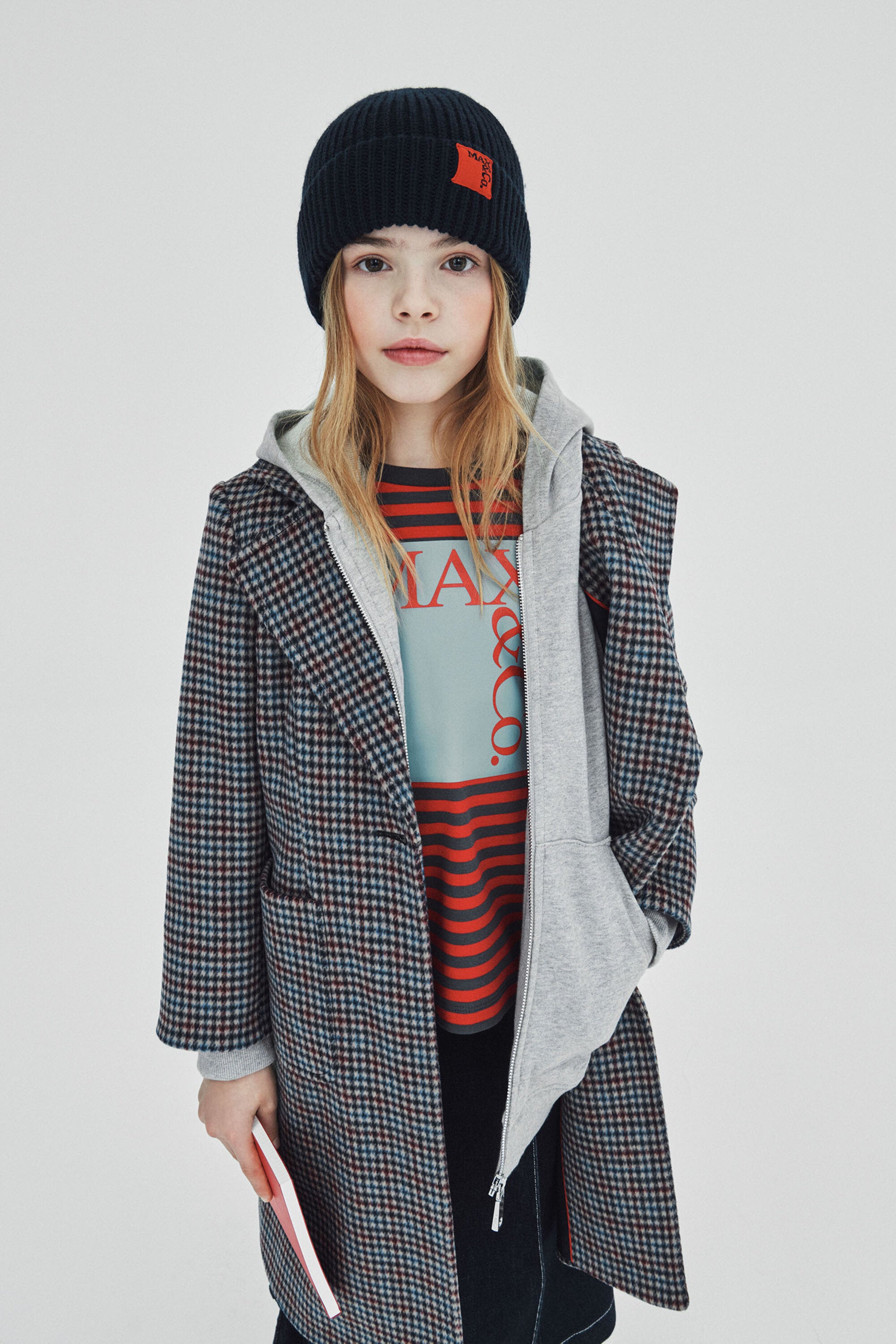 Houndstooth wool Runaway coat
