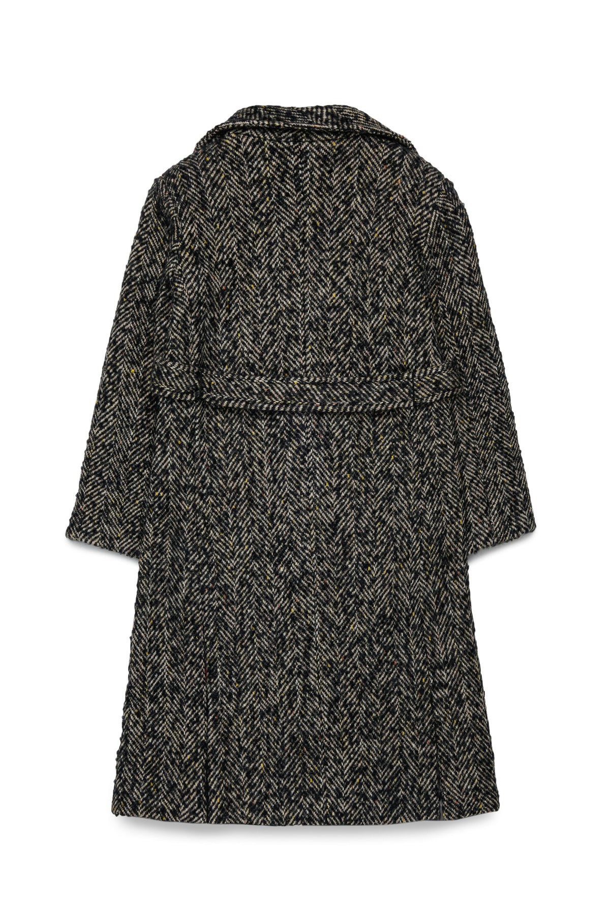 Coat with herringbone pattern