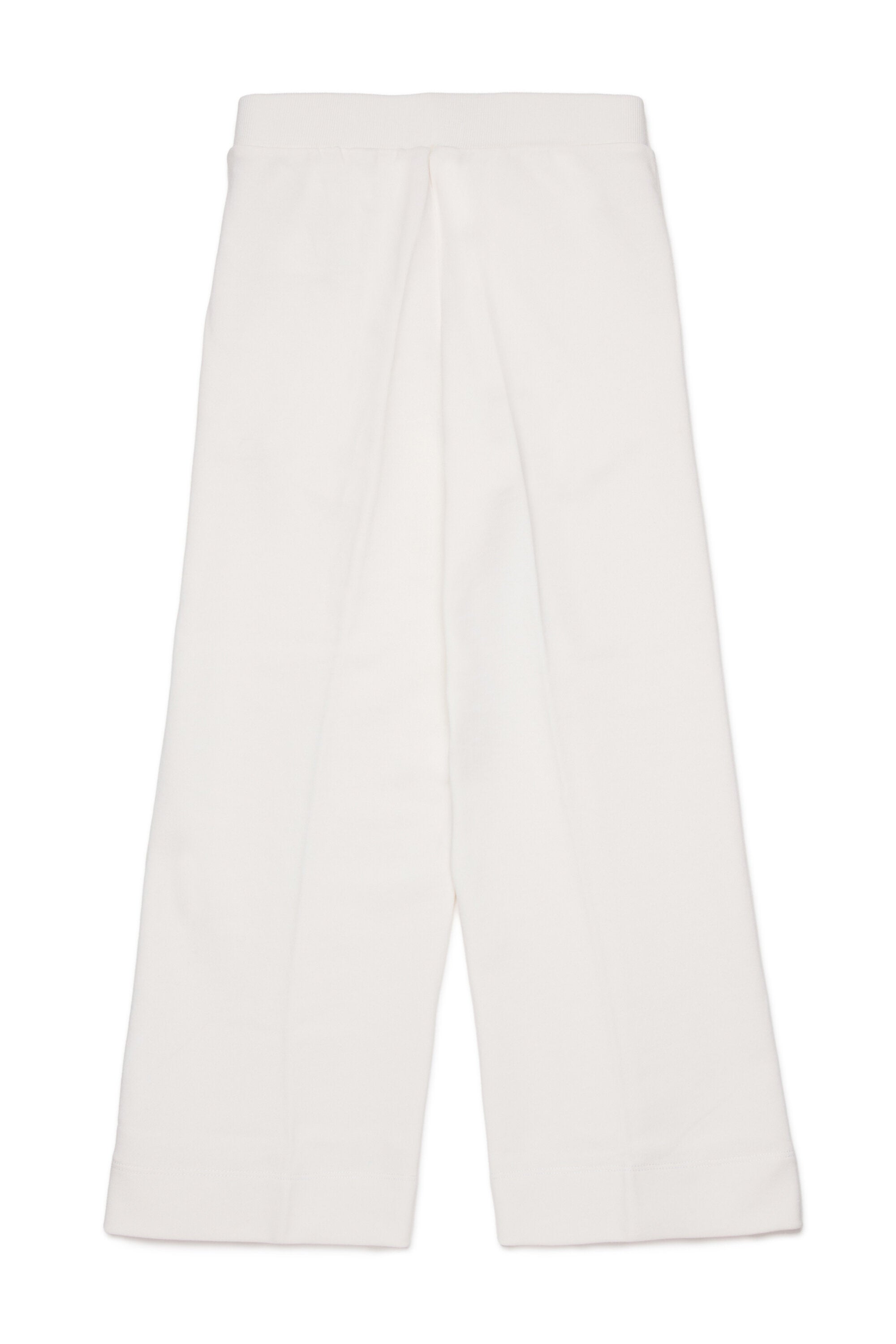 Fleece straight pants with ribbing