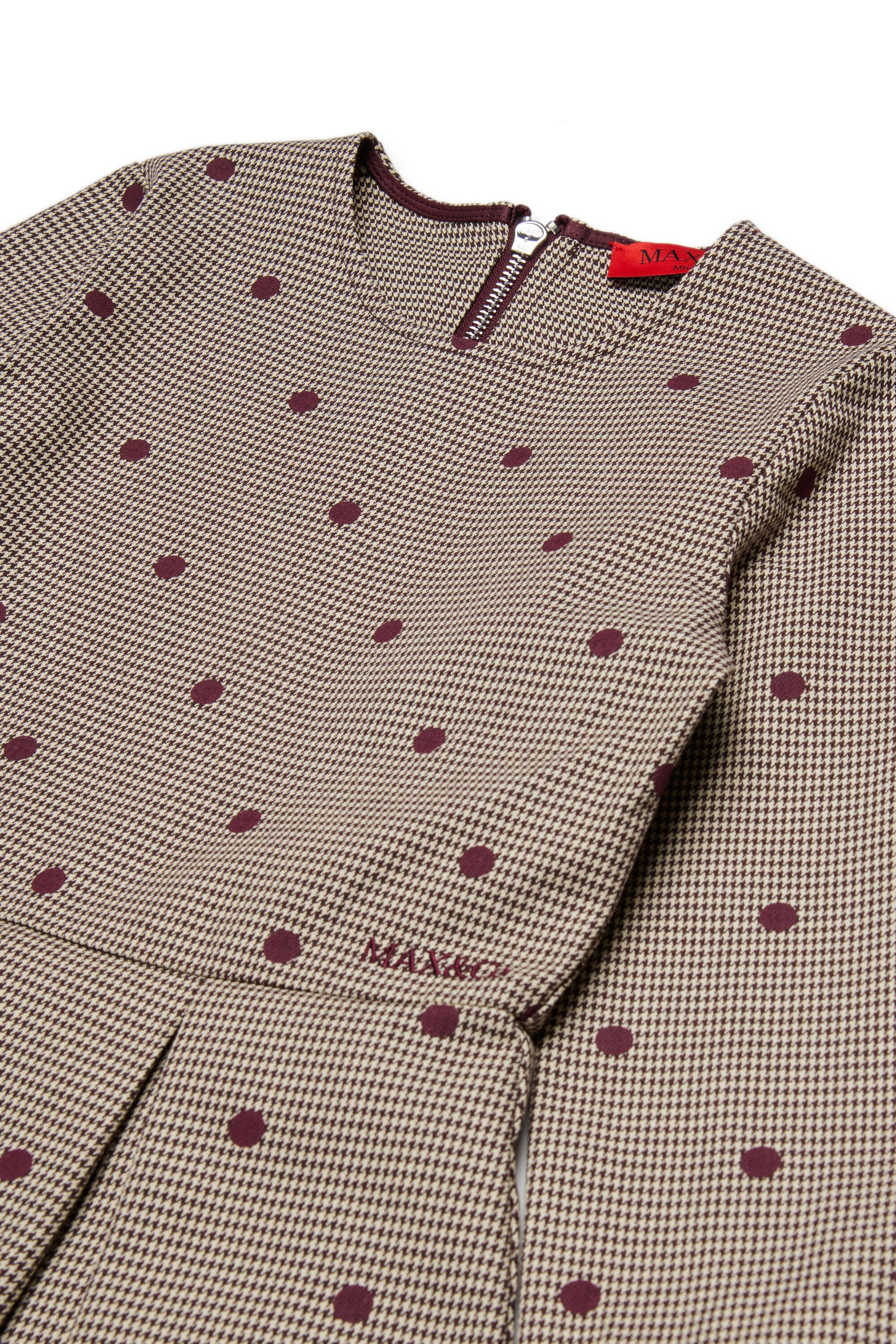 Houndstooth polka dot short dress