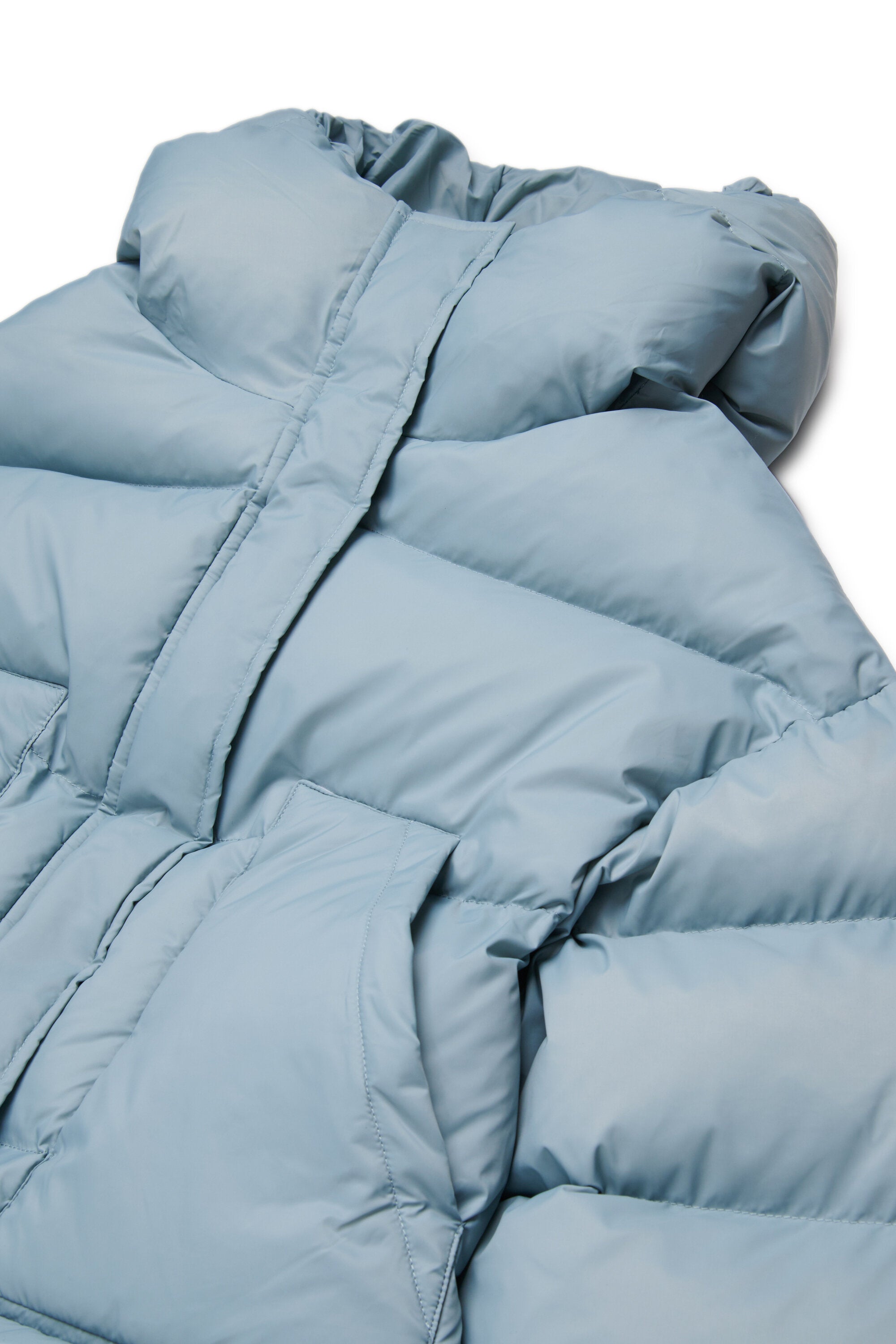 Long padded jacket with maxi pockets