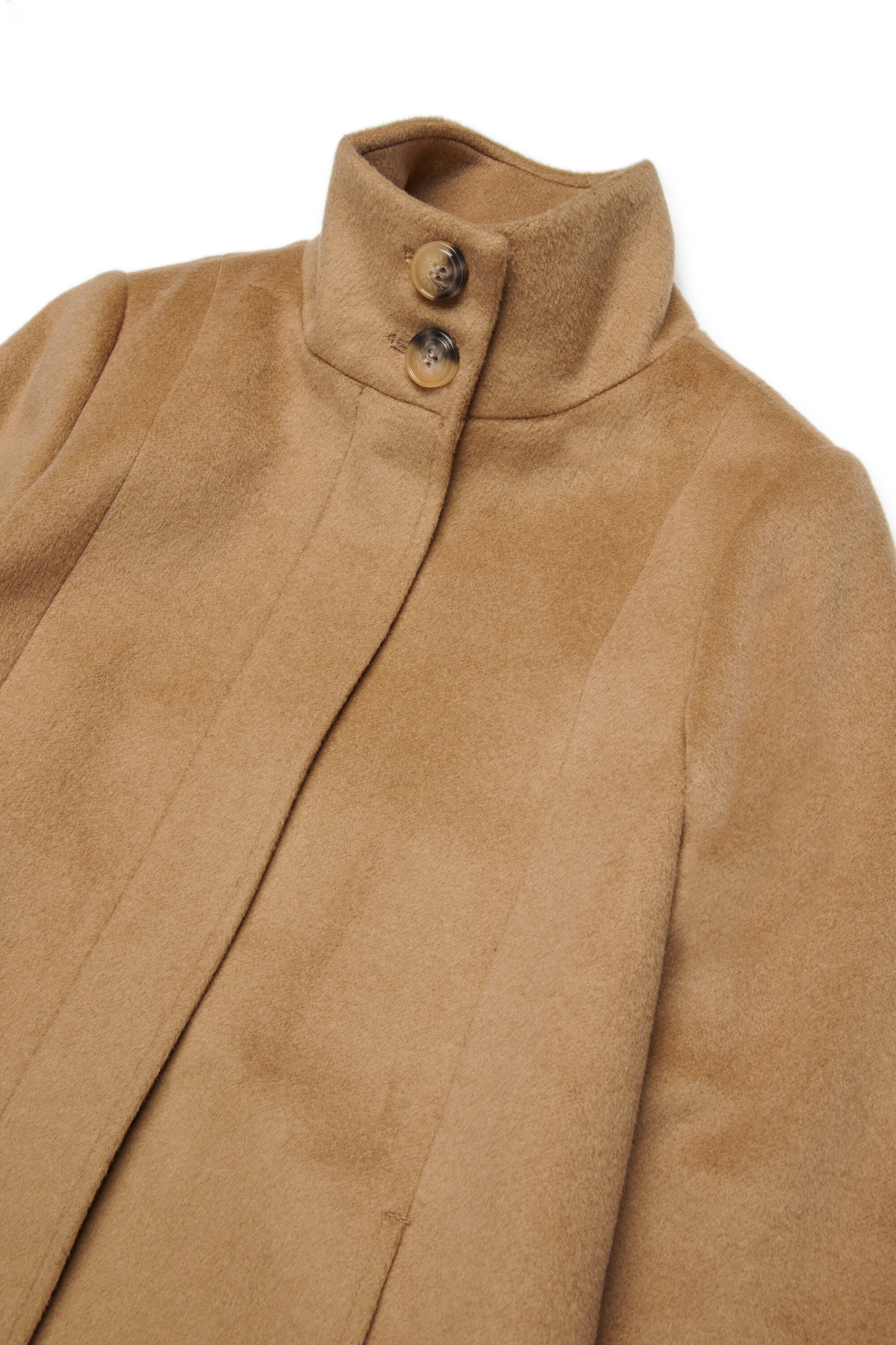 A-shape wool-blend long coat