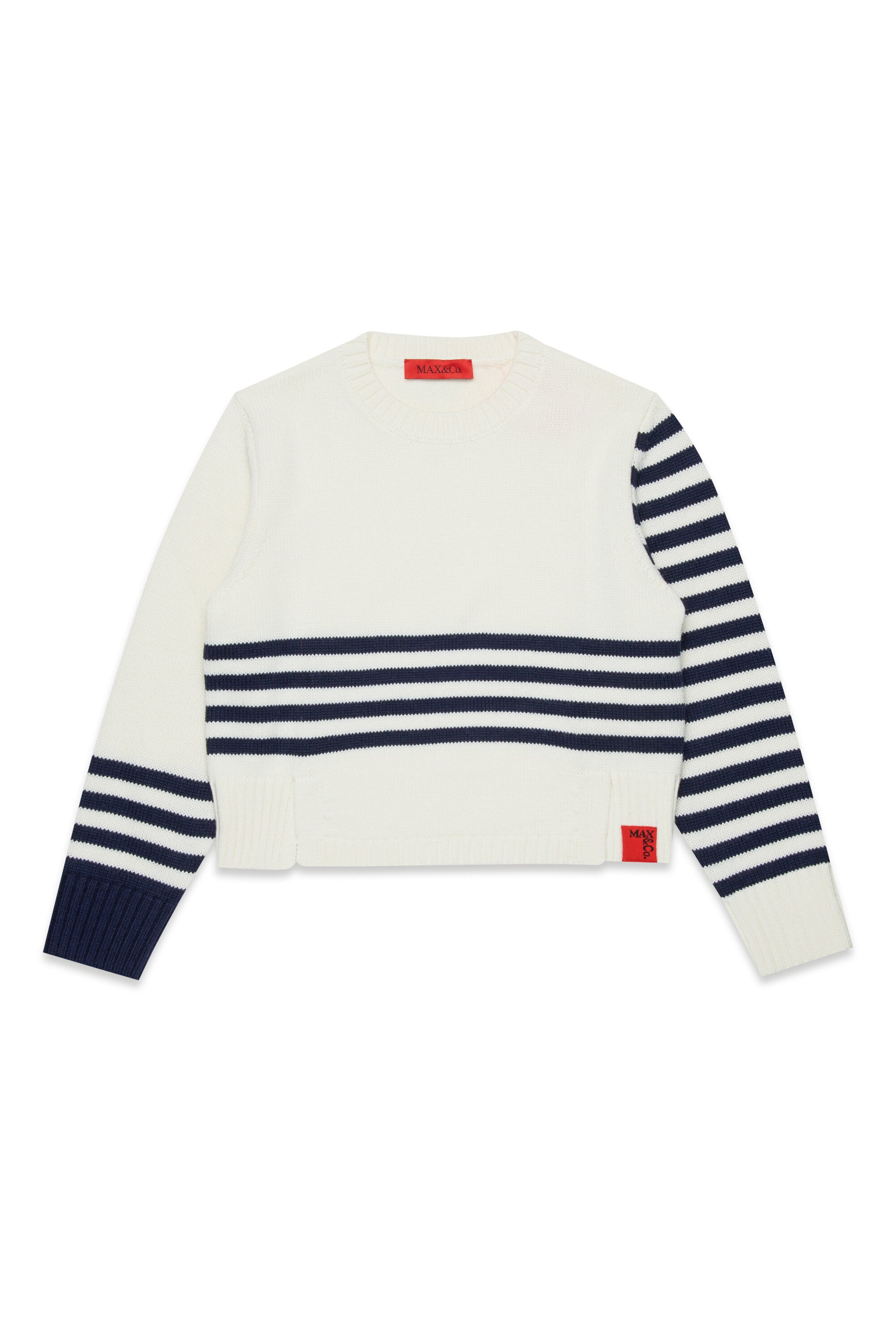 Wool blend jacquard striped pullover