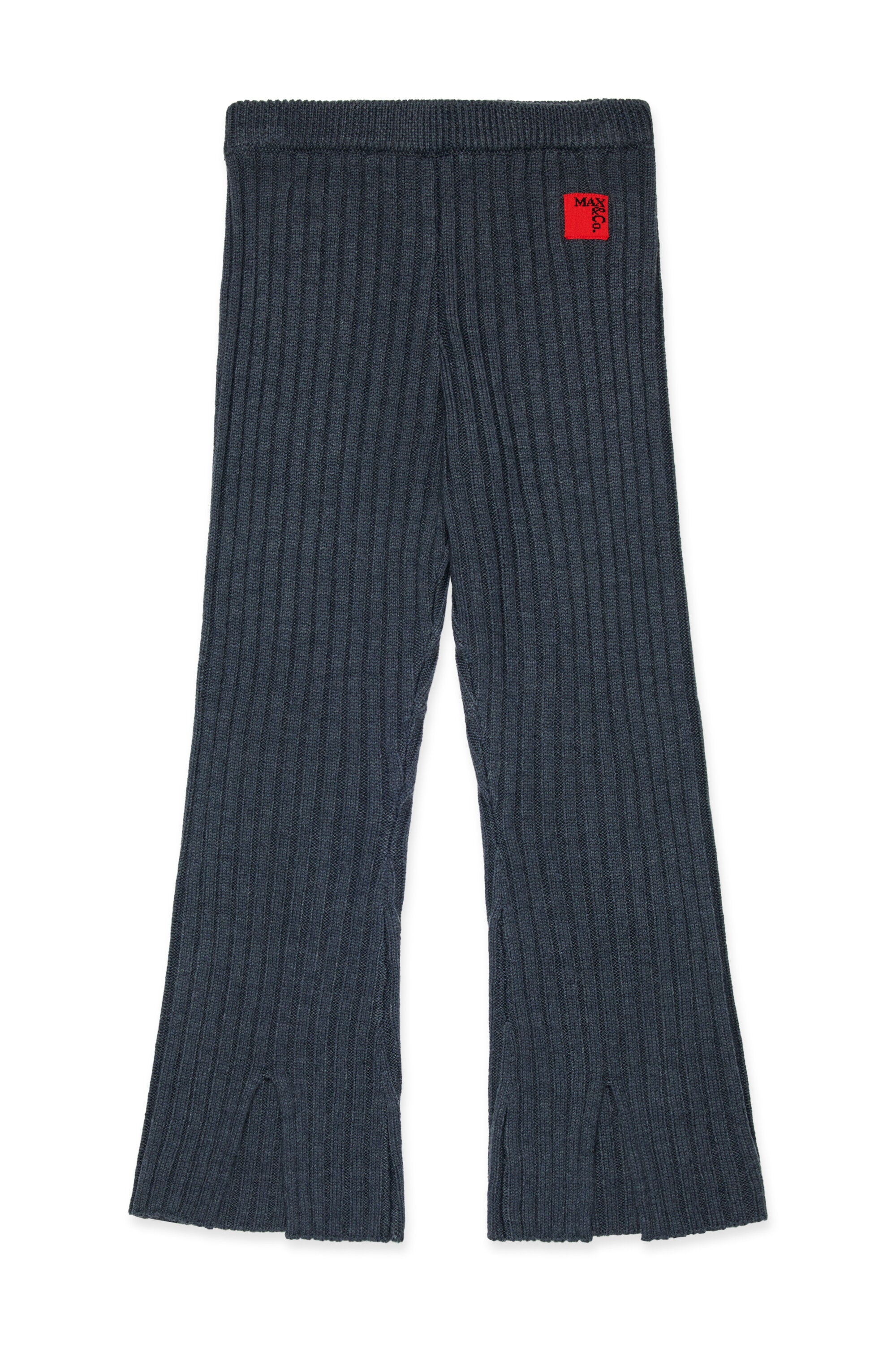 Ribbed wool blend knit pants