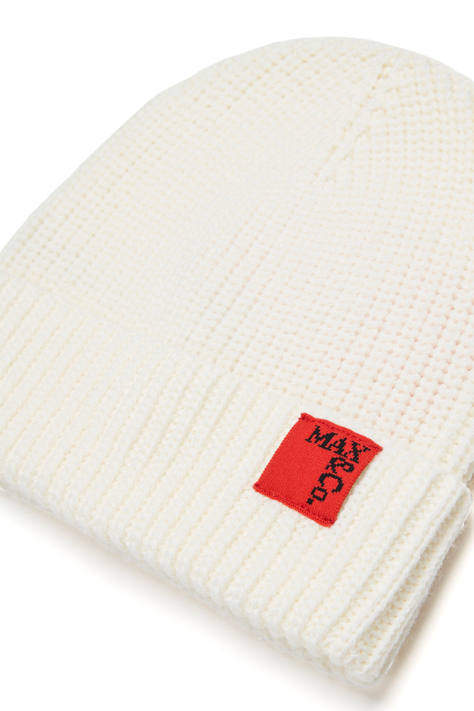 Wool blend beanie with patch