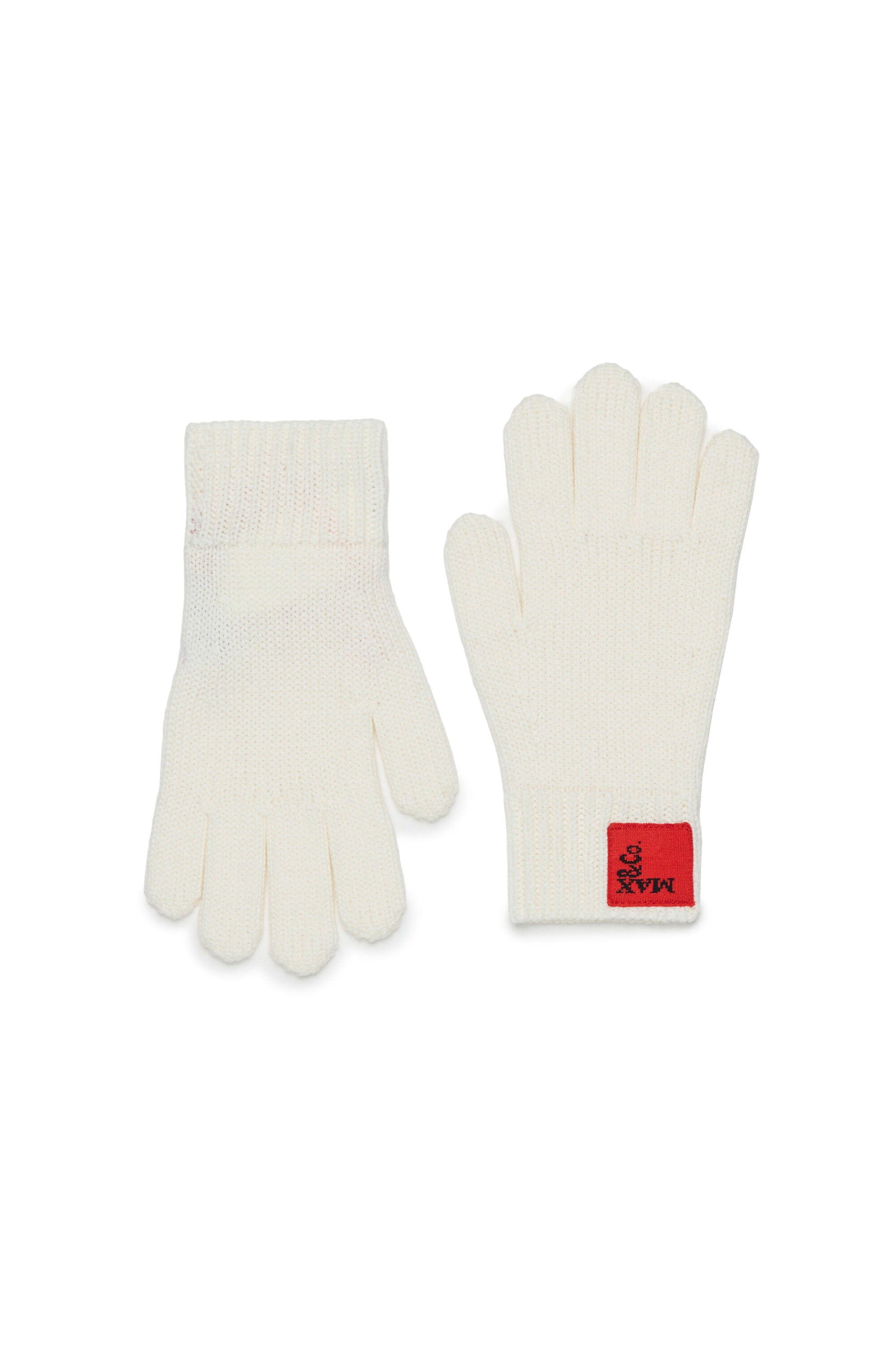 Wool blend gloves with patch