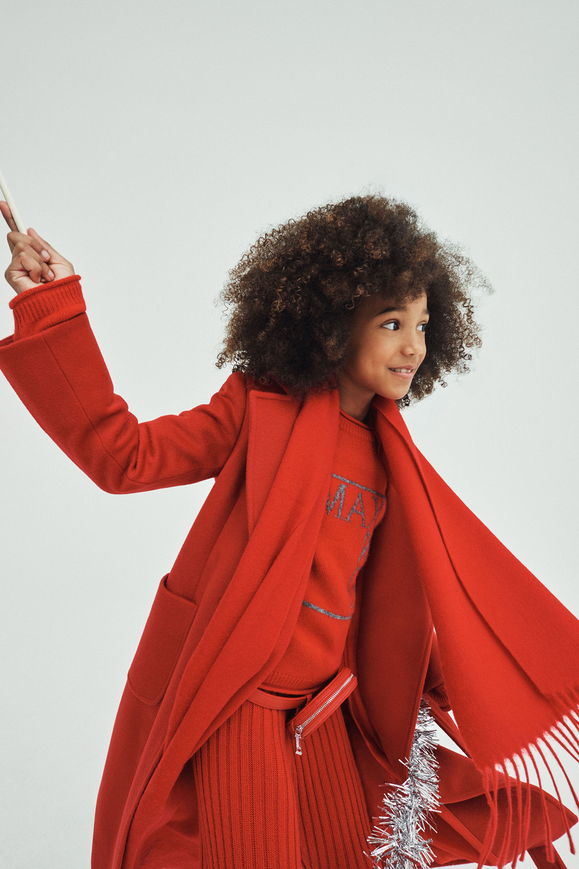 Wool scarf with embroidered logo