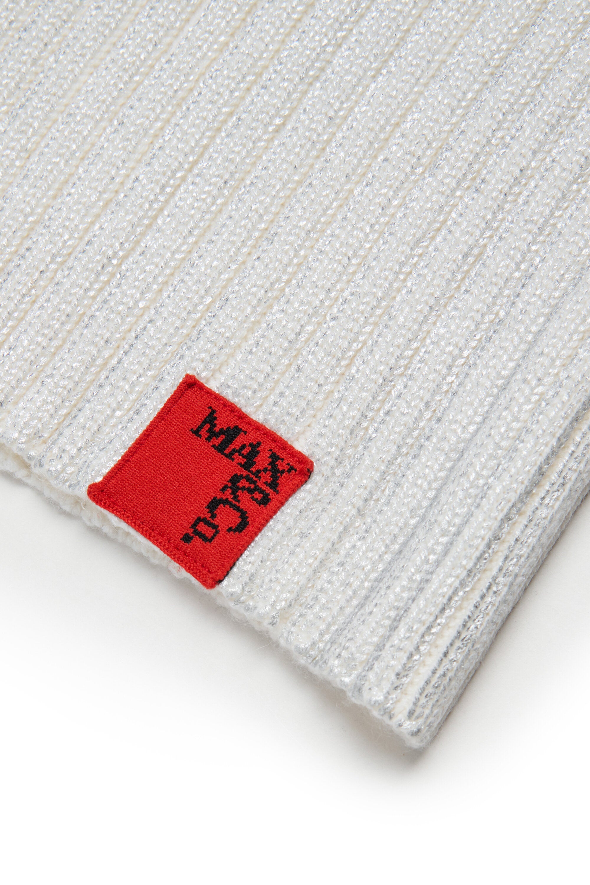 Mylar ribbed knit short skirt