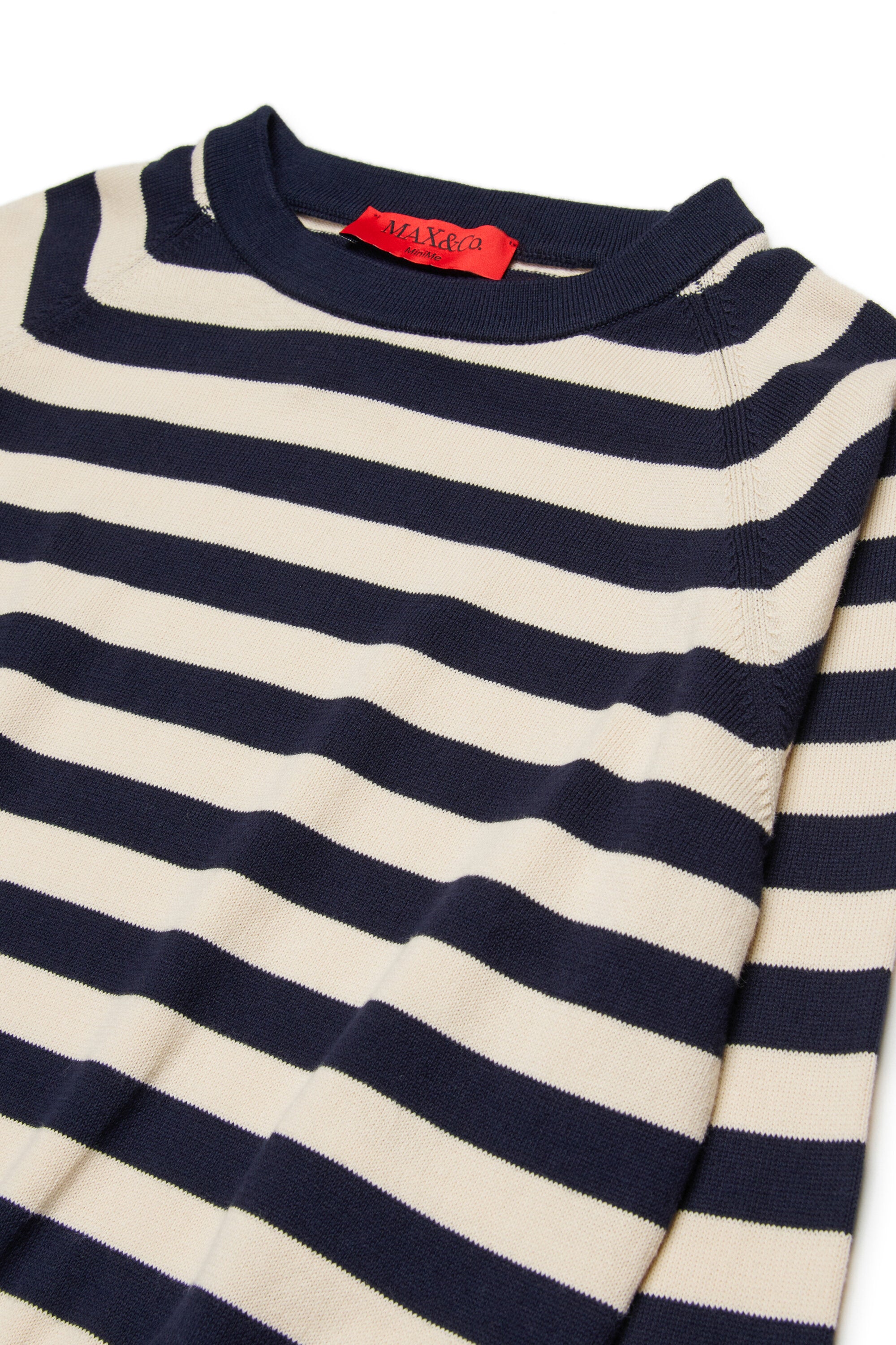 Striped crewneck pullover with logo