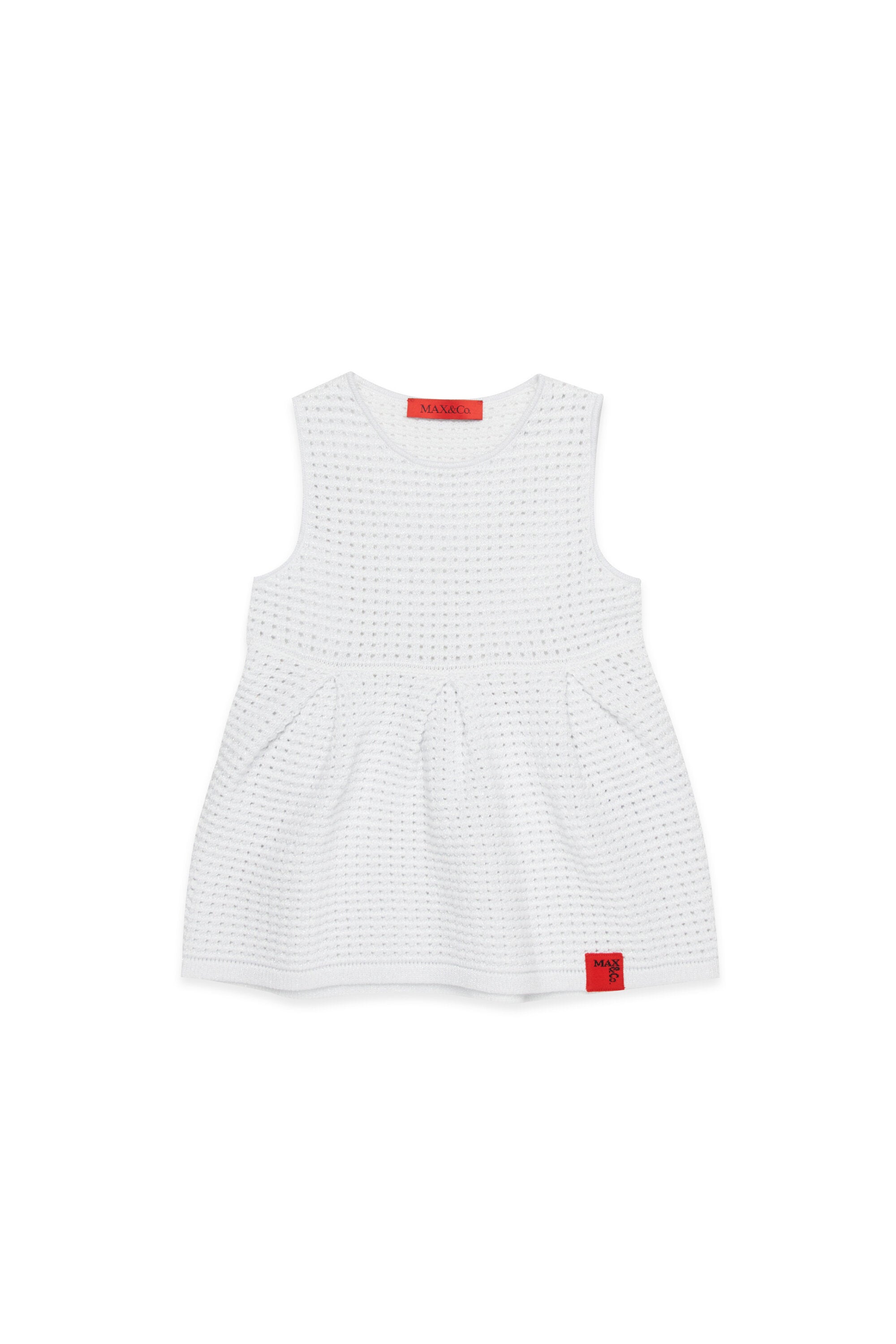 Openwork knit dress with logo