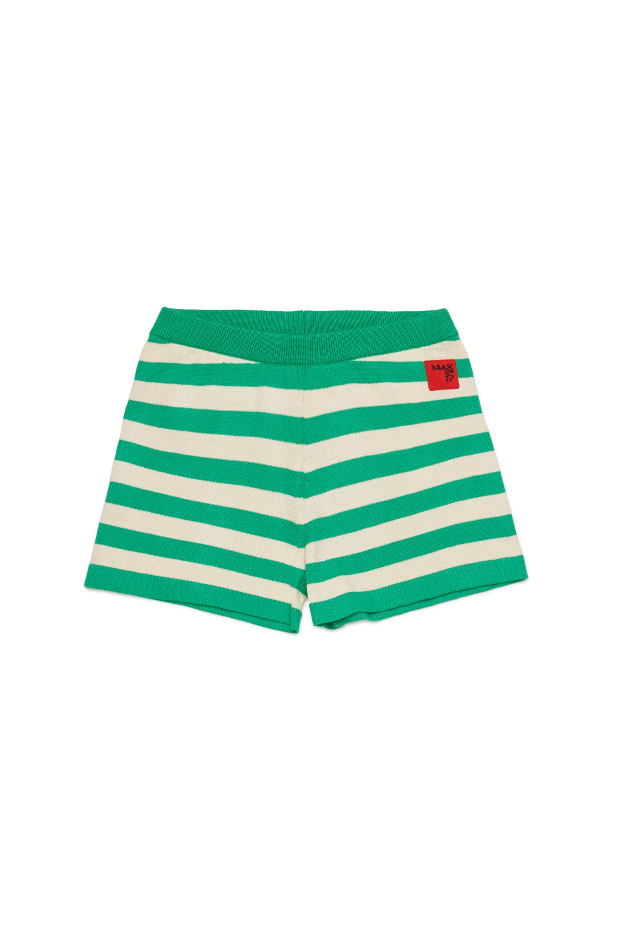 Ribbed knit shorts with logo