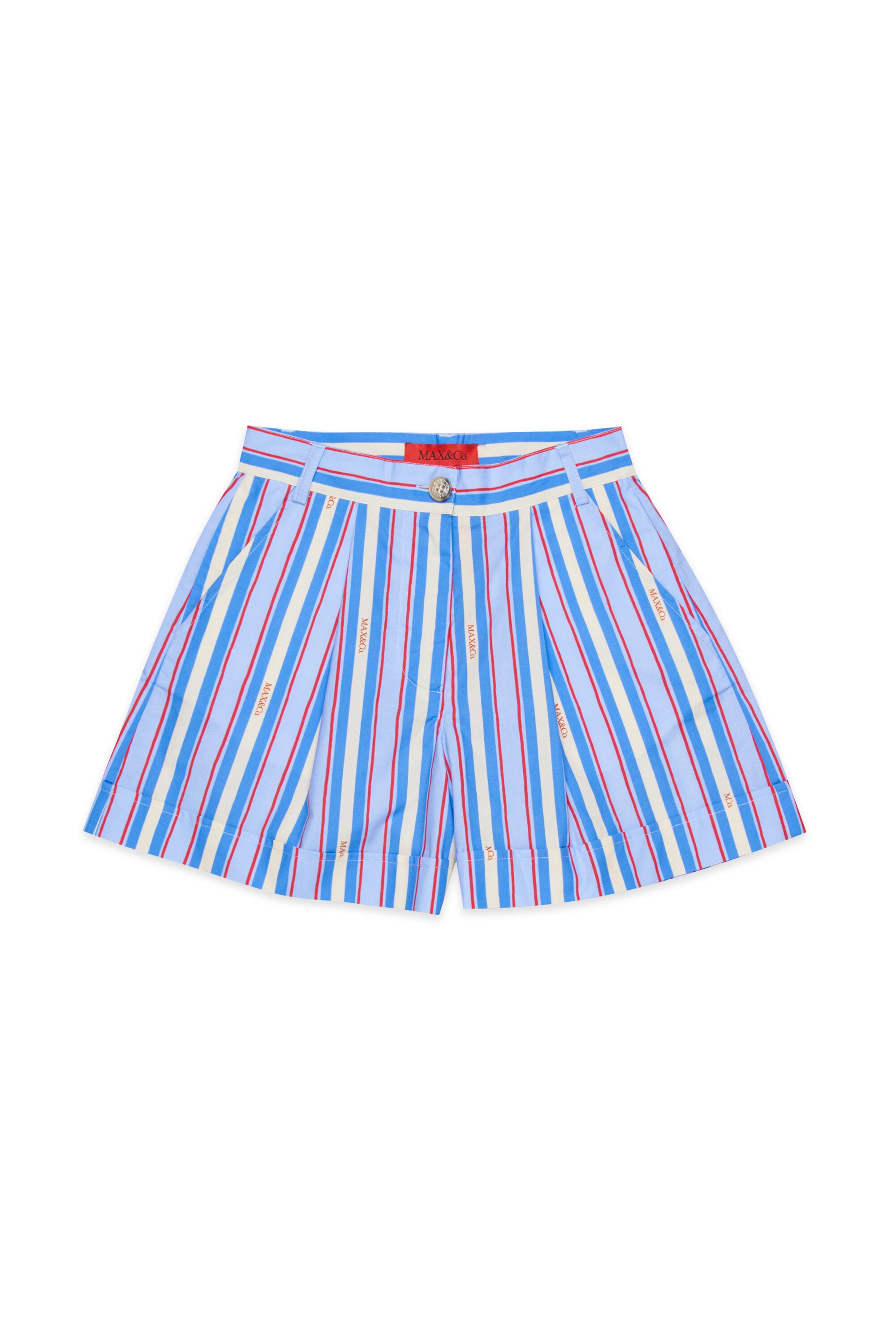 Striped shorts with logo