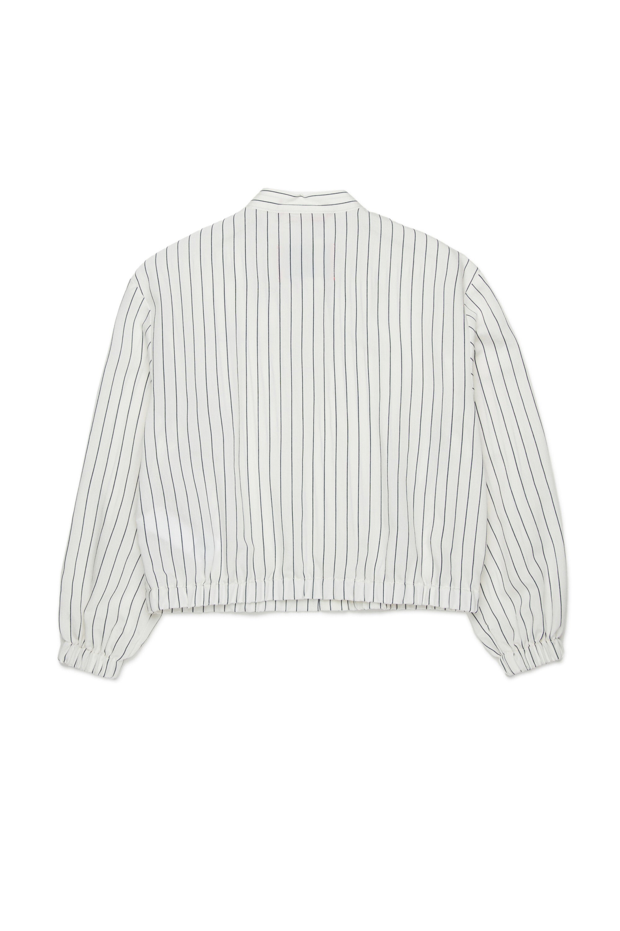 Striped bomber jacket with logo