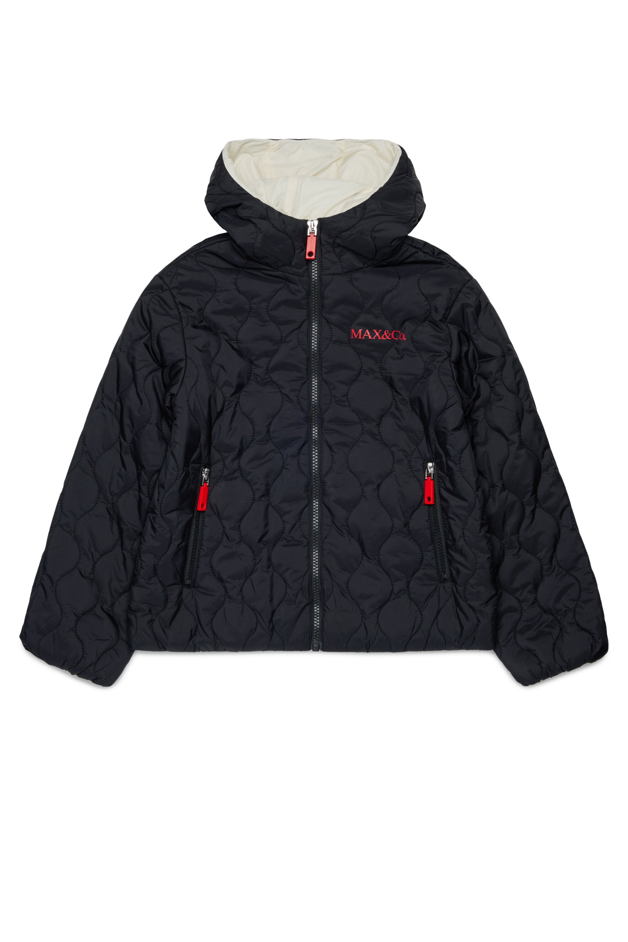 Padded jacket with printed logo