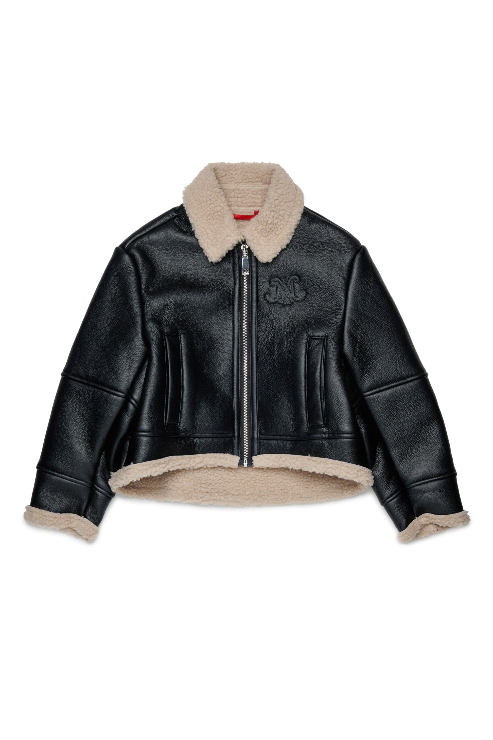 Shearling jacket with logo