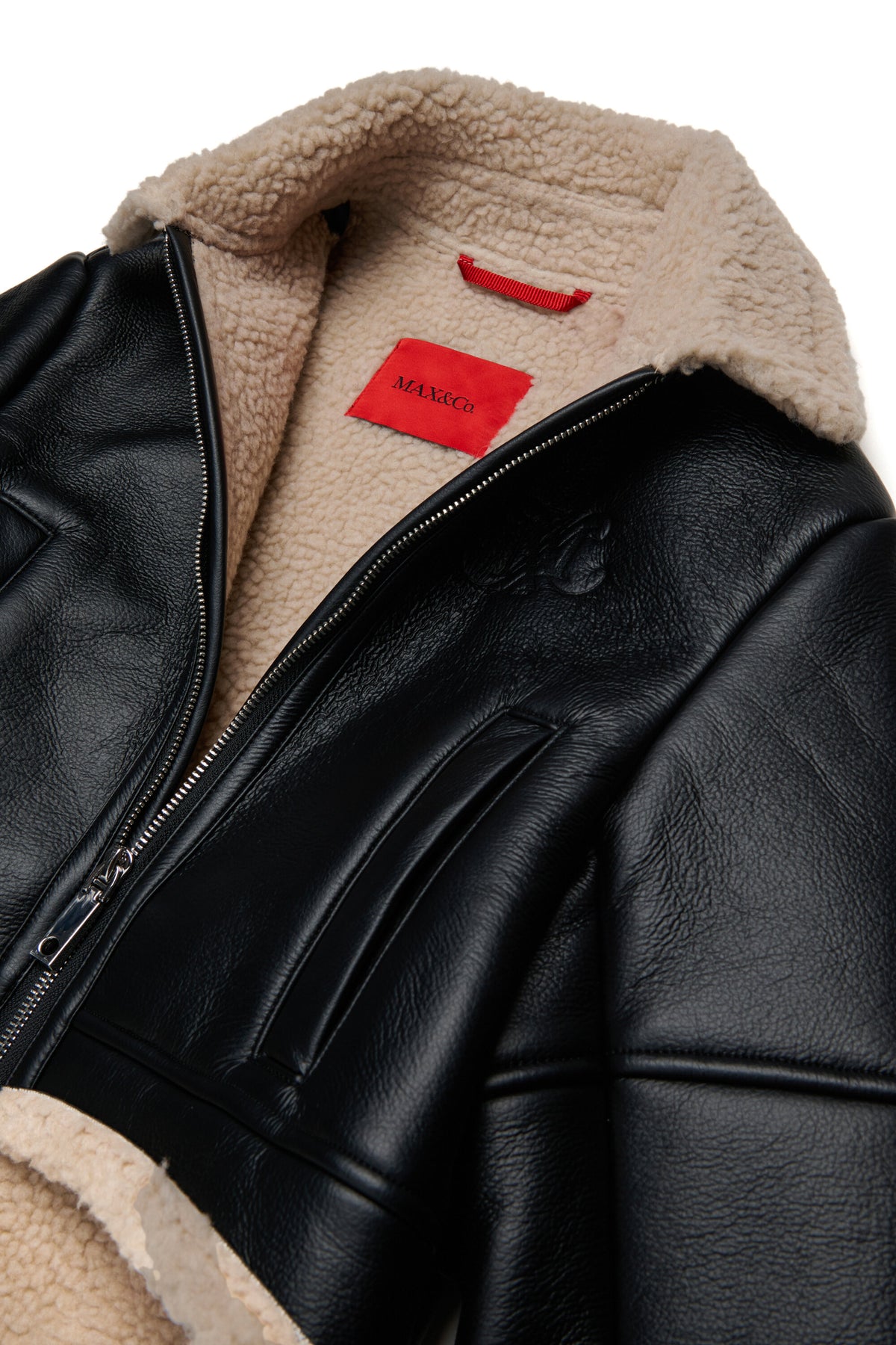 Shearling jacket with logo