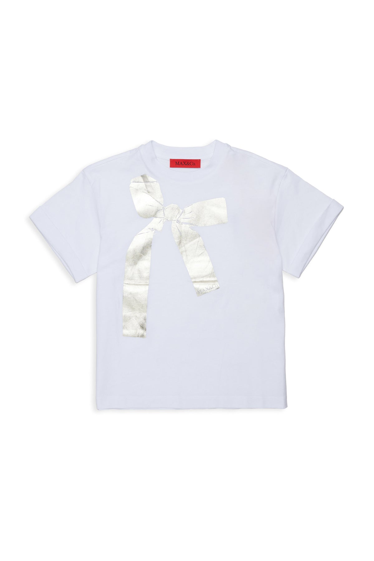 T-shirt with metallic bow print