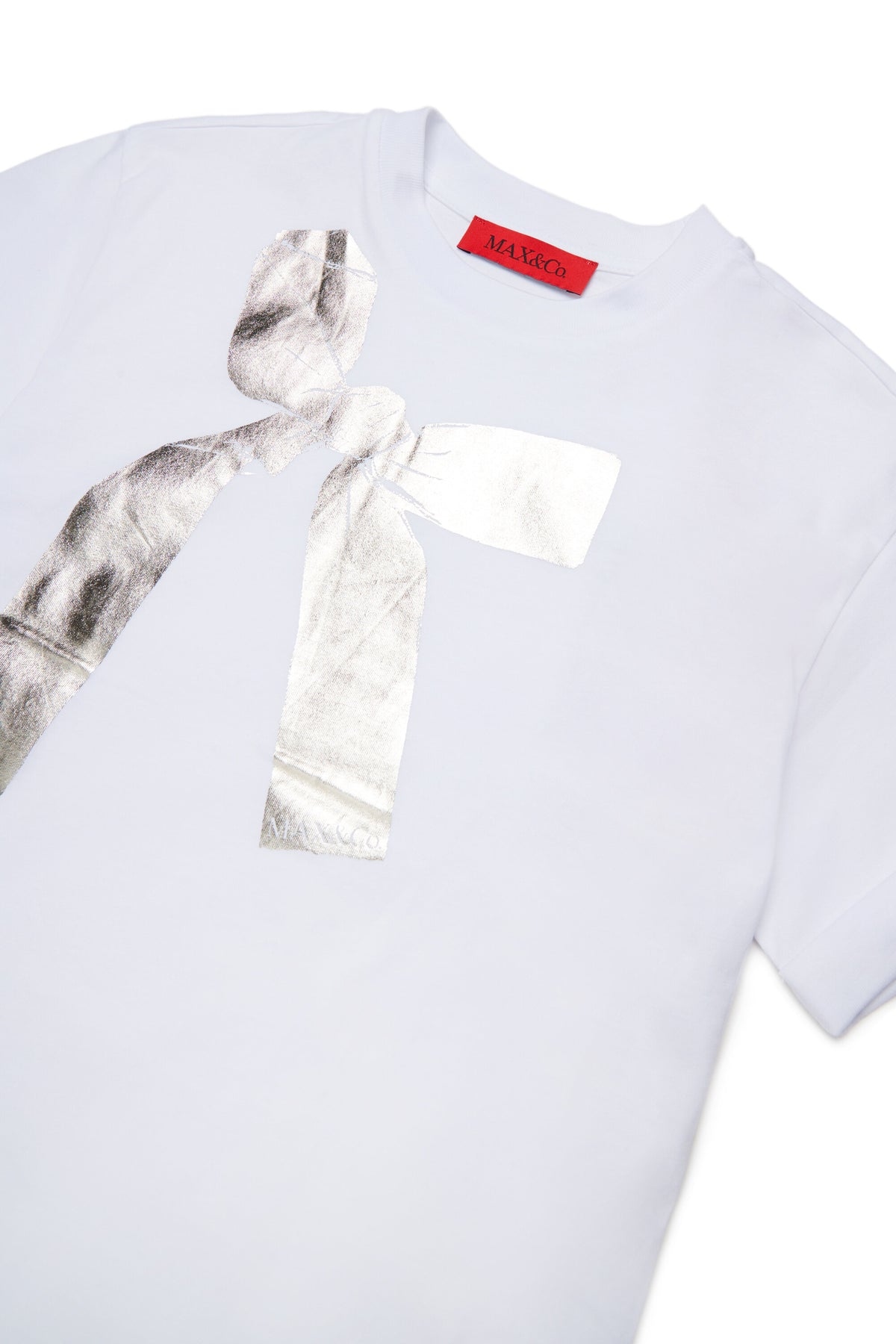 T-shirt with metallic bow print