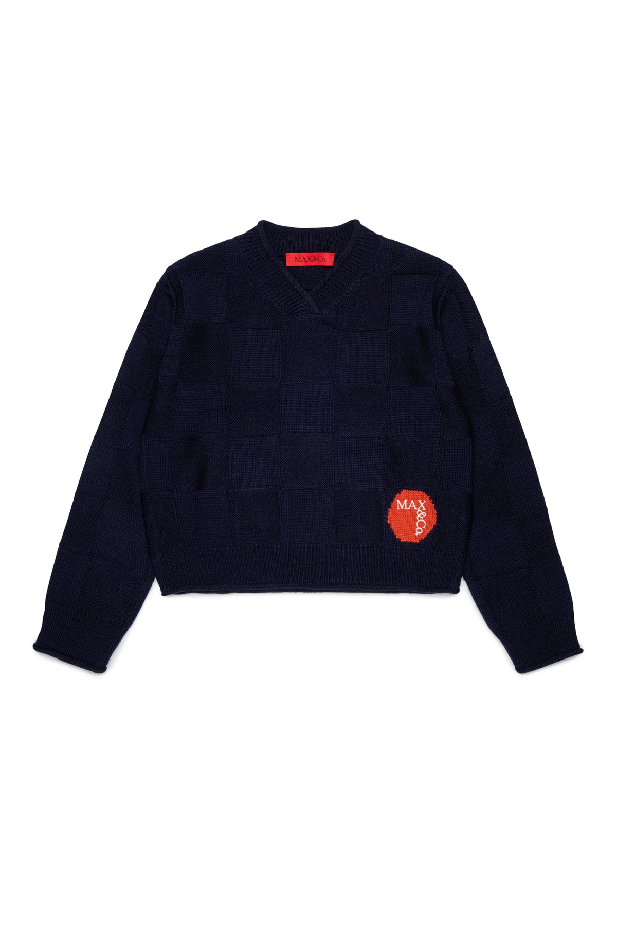 V-neck pullover with logo