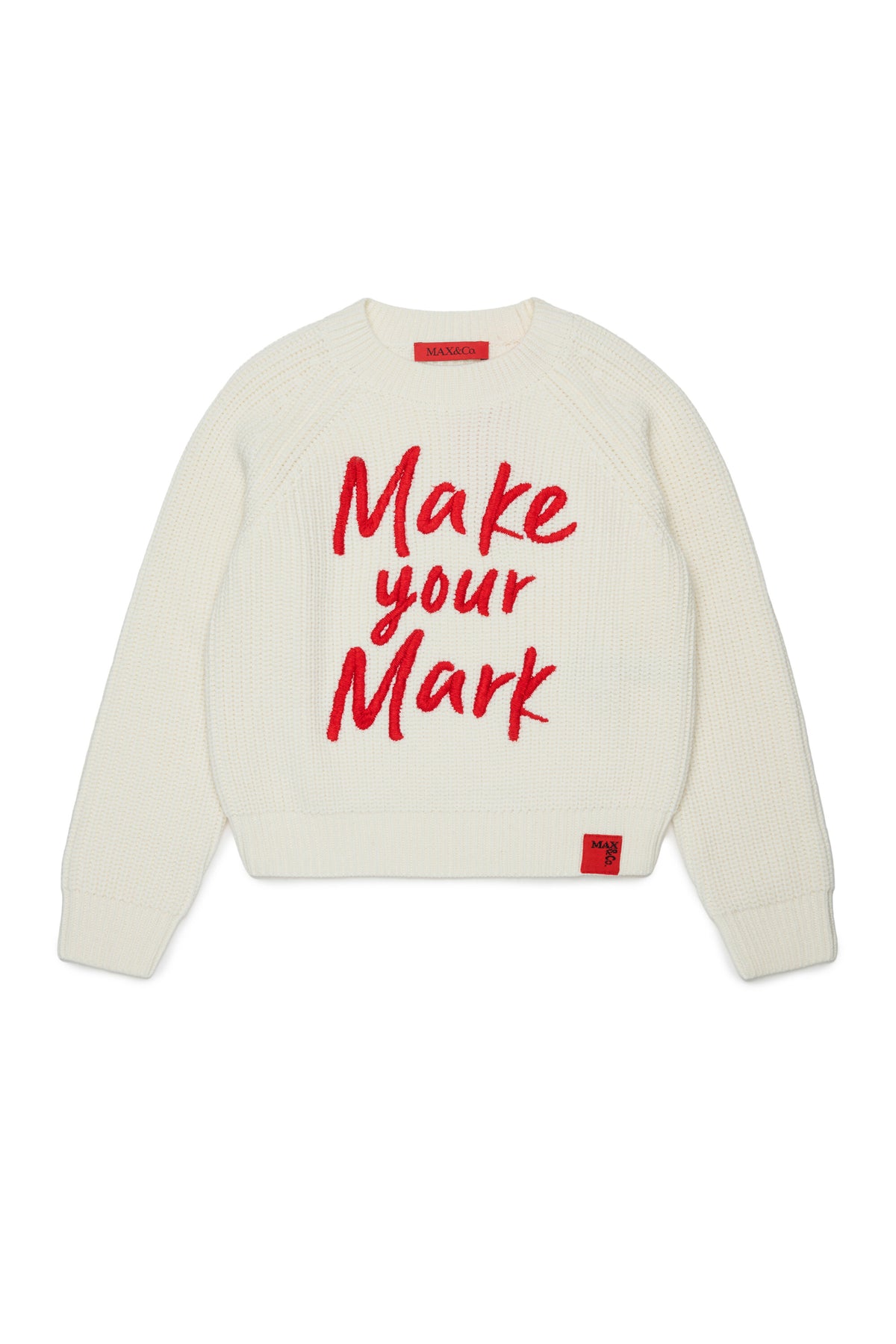 Crew-neck pullover with front lettering