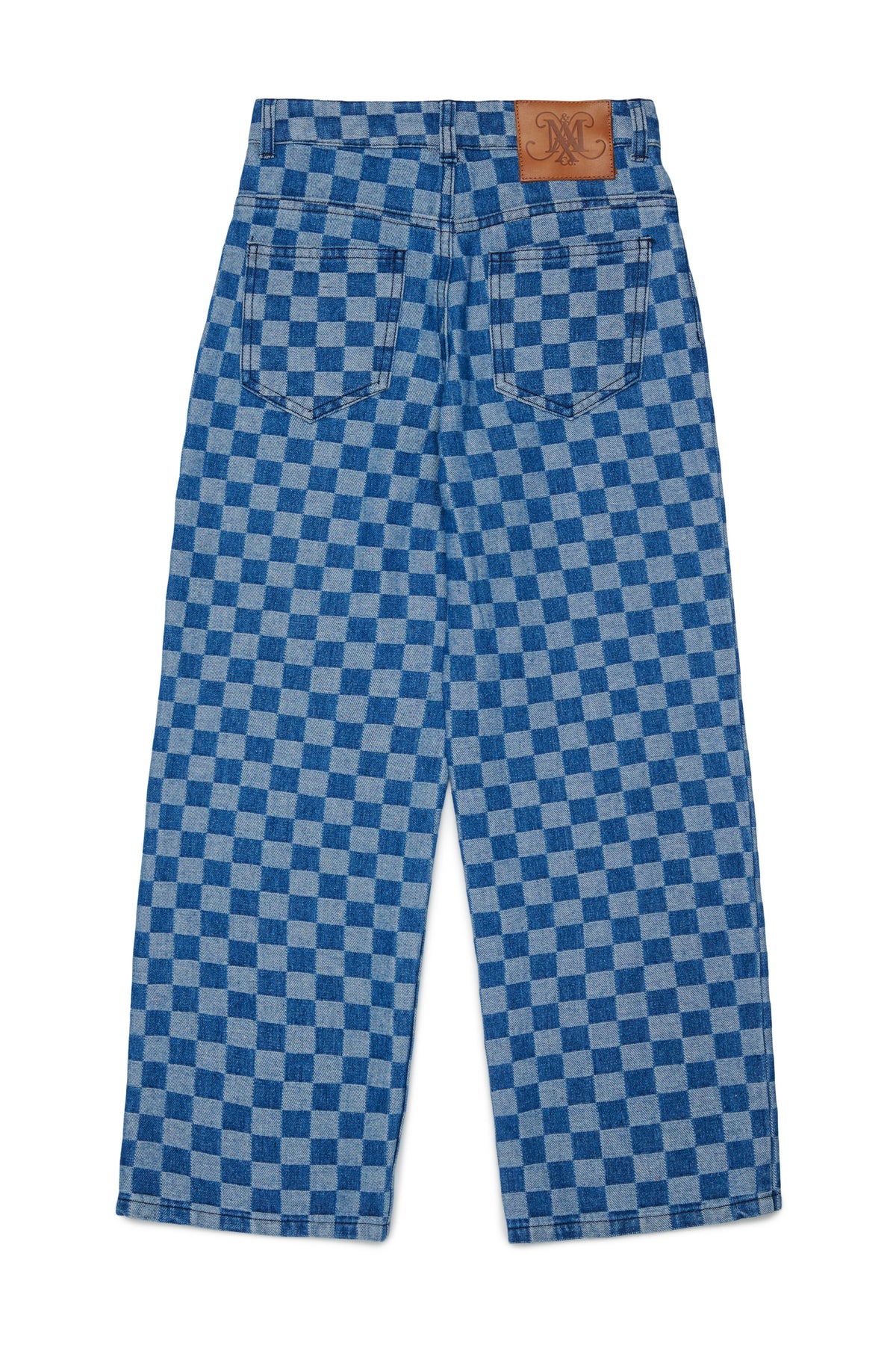 Regular jeans with check pattern