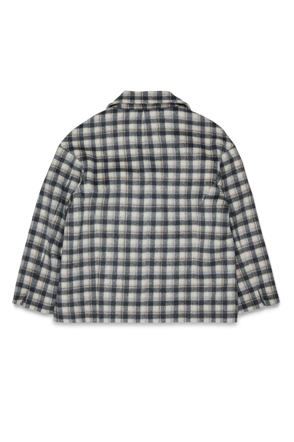 Double-breasted checked coat