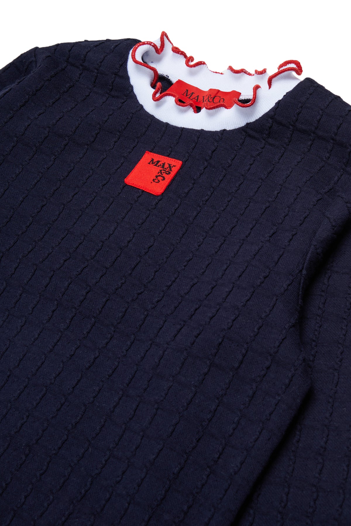 Wavy-edge jacquard sweatshirt with logo