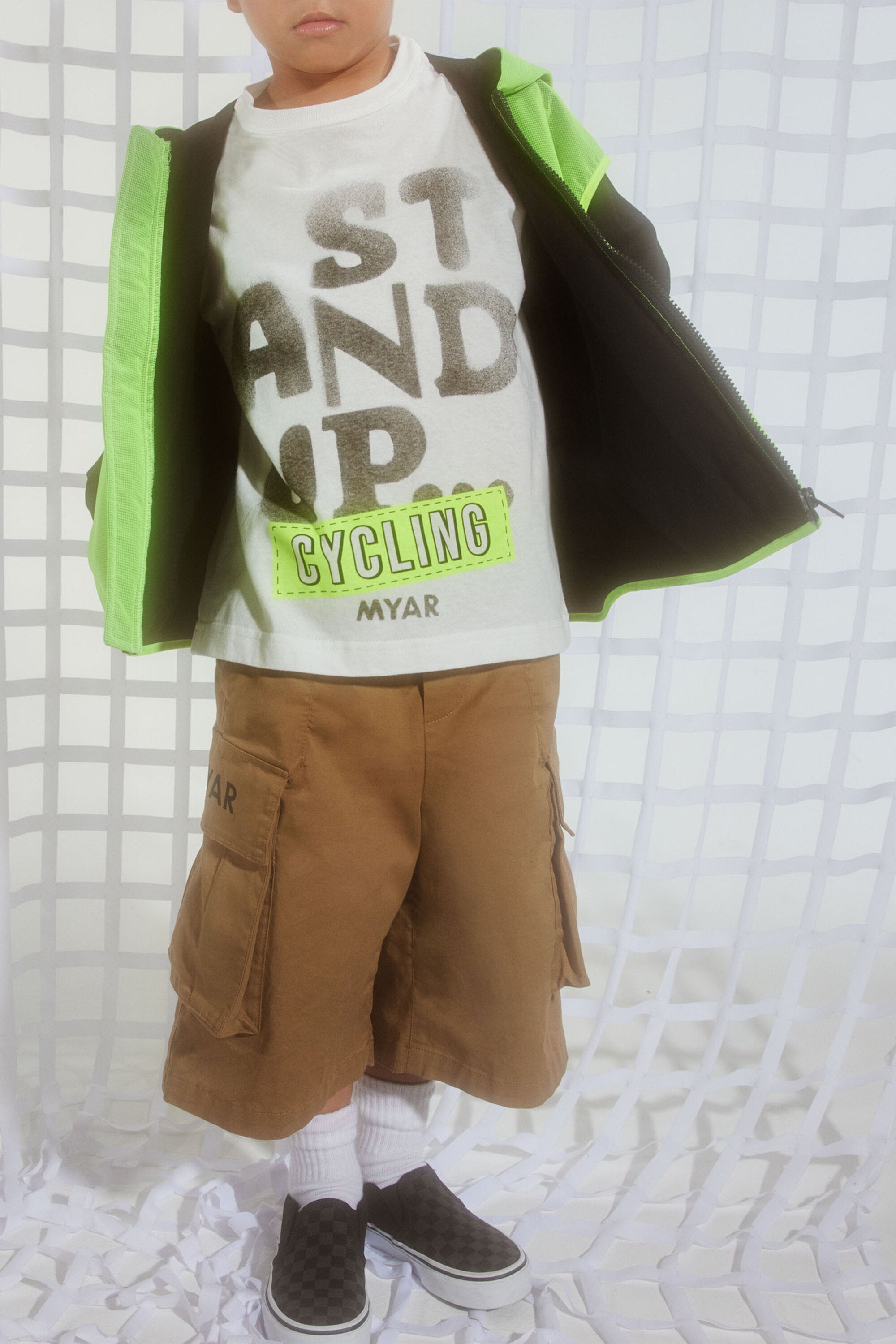 Deadstock cotton T-shirt with Stand up graphics