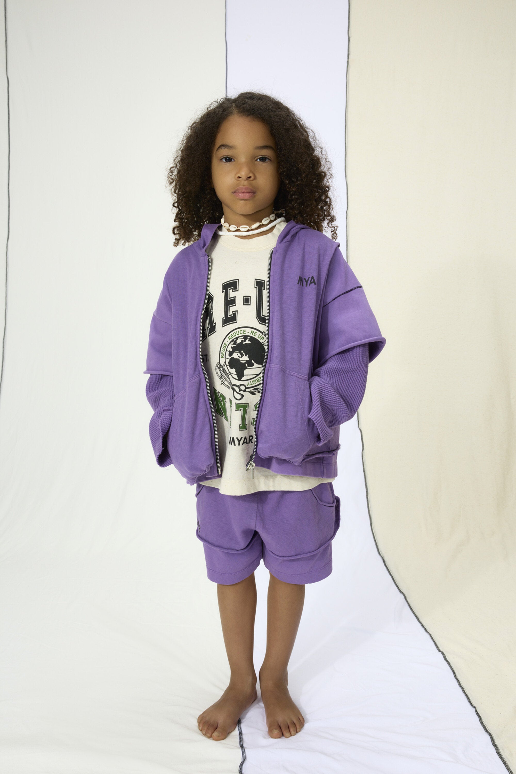 Fleece shorts with logo