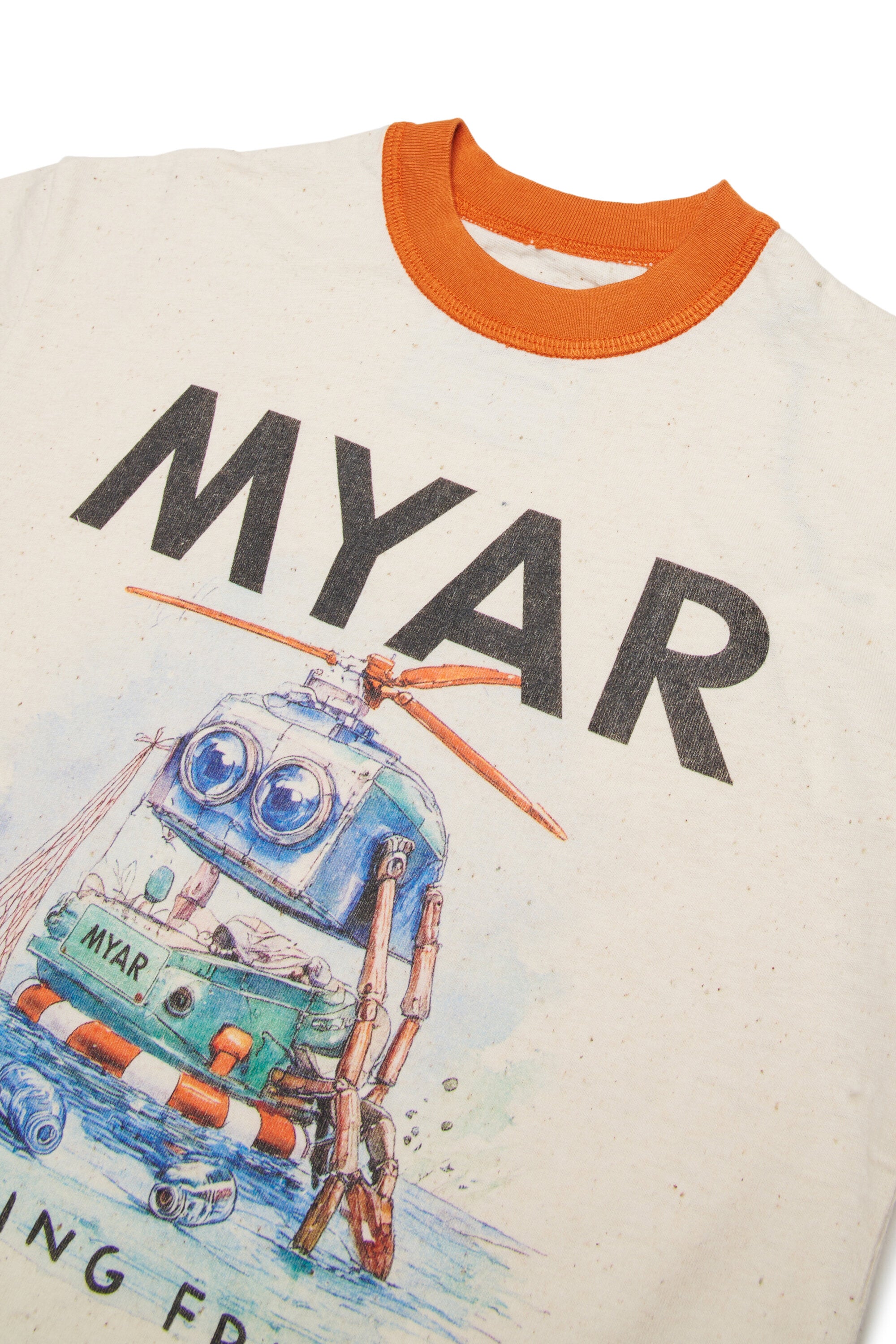 Robot print crew-neck T-shirt