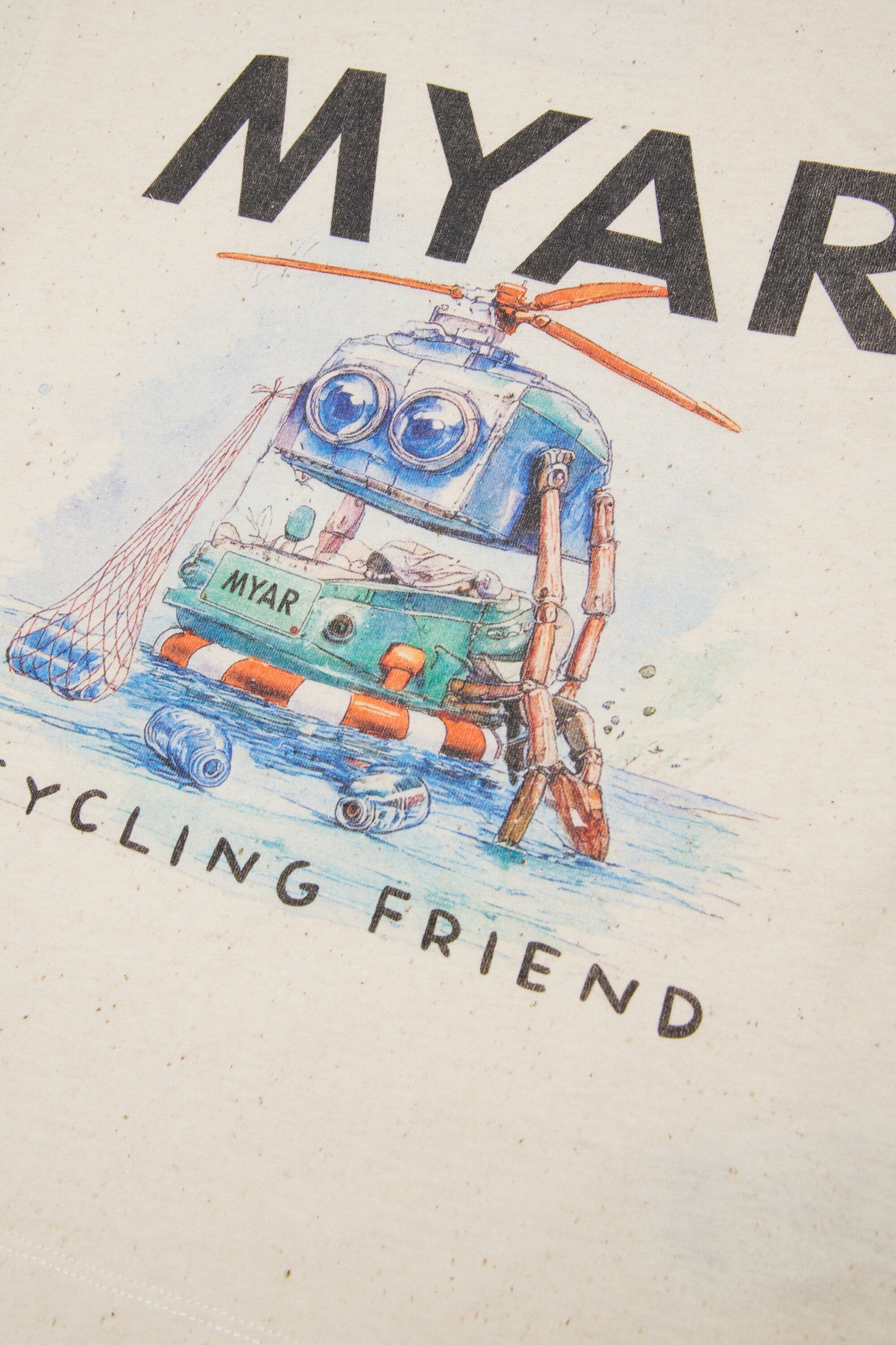 Robot print crew-neck T-shirt