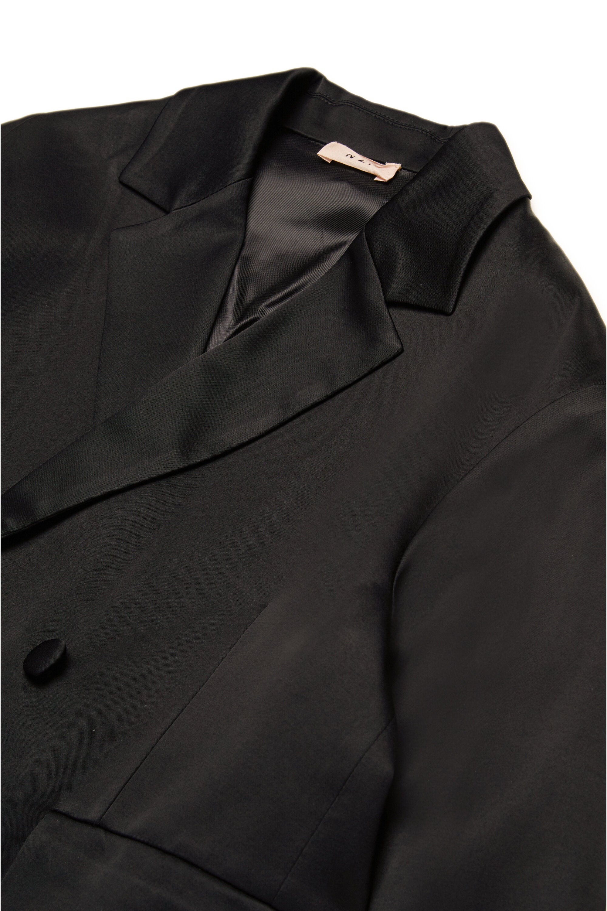 Double-breasted satin blazer jacket