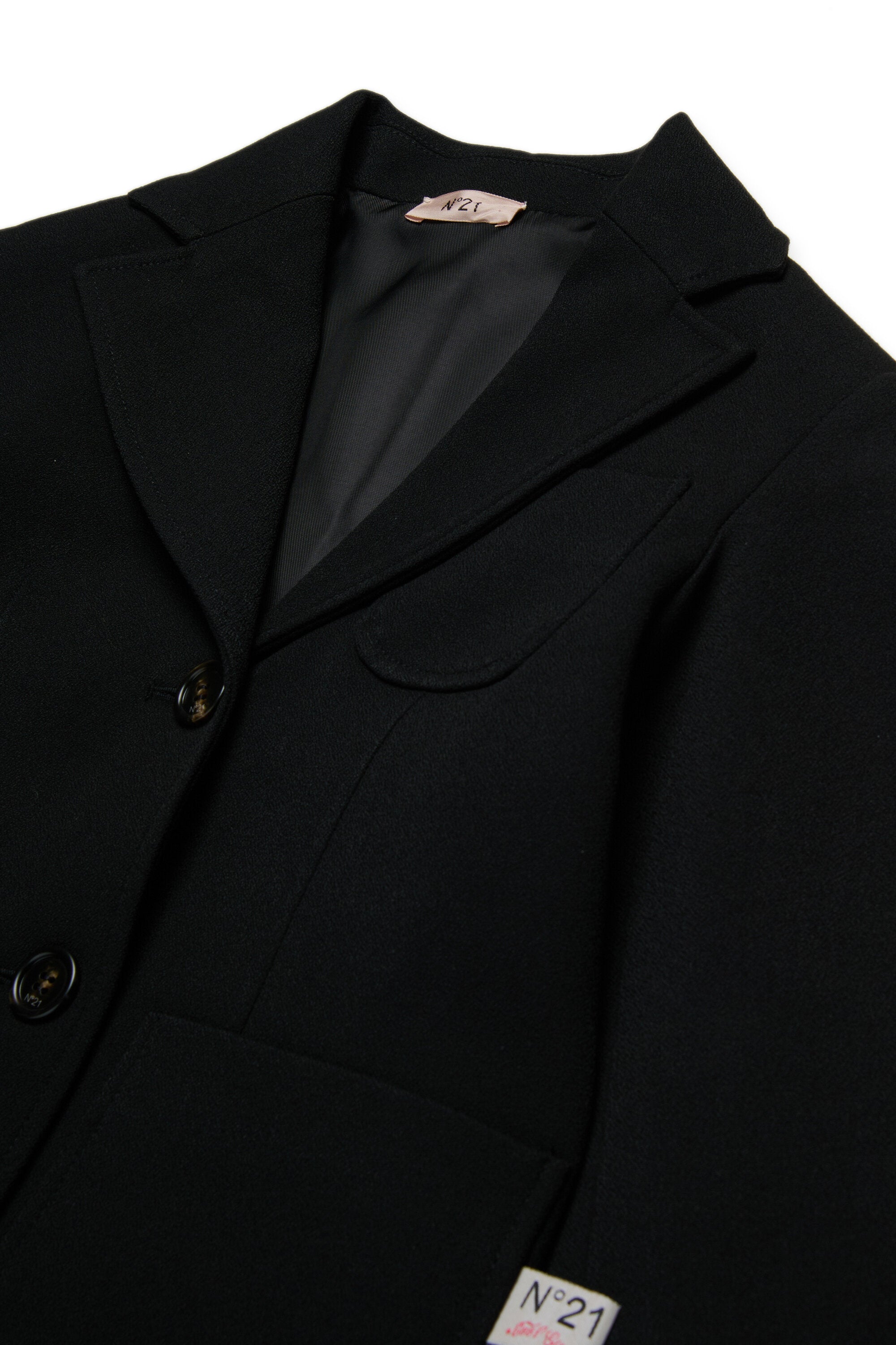 Single-breasted crepe blazer jacket