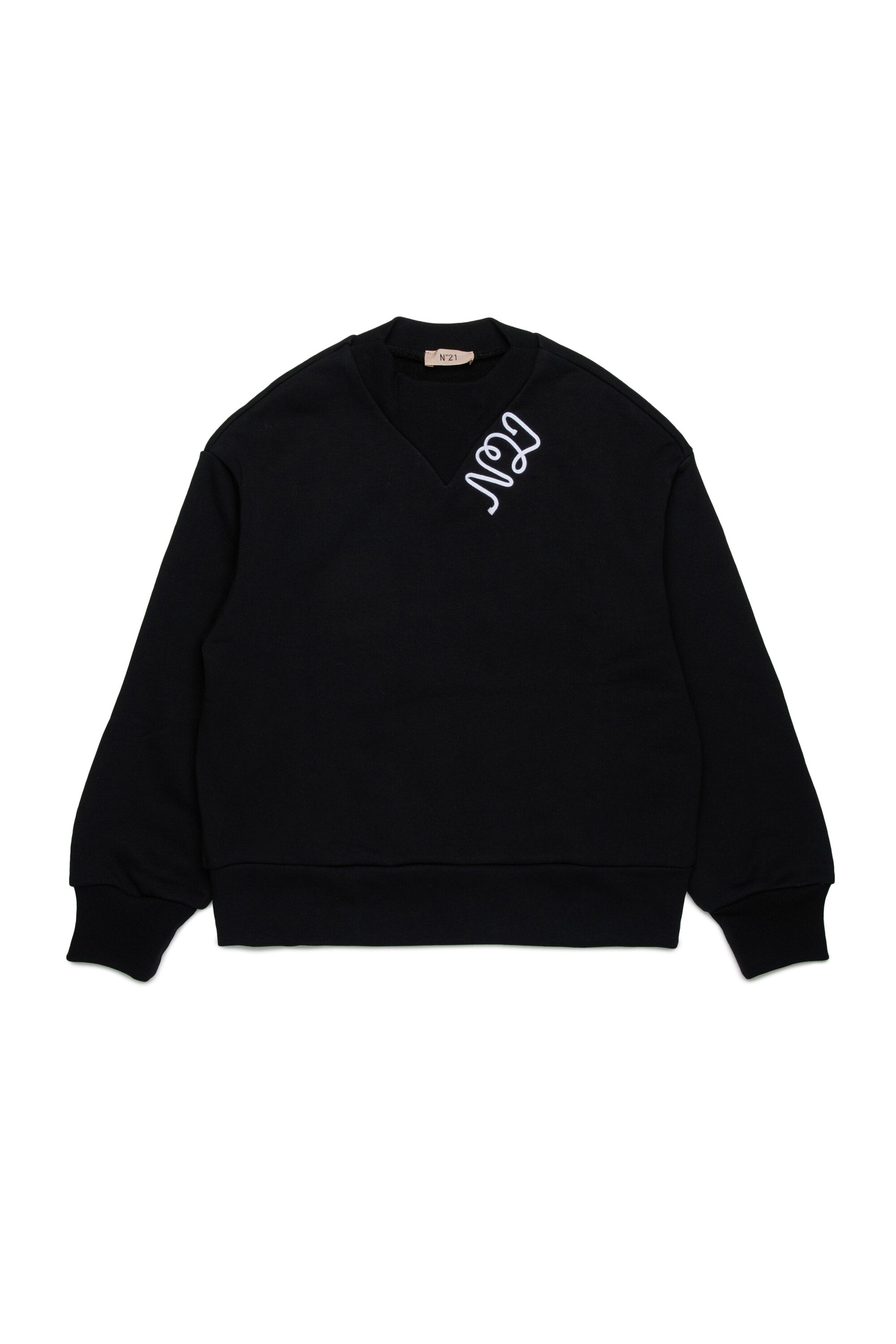 Crew-neck sweatshirt with cursive logo