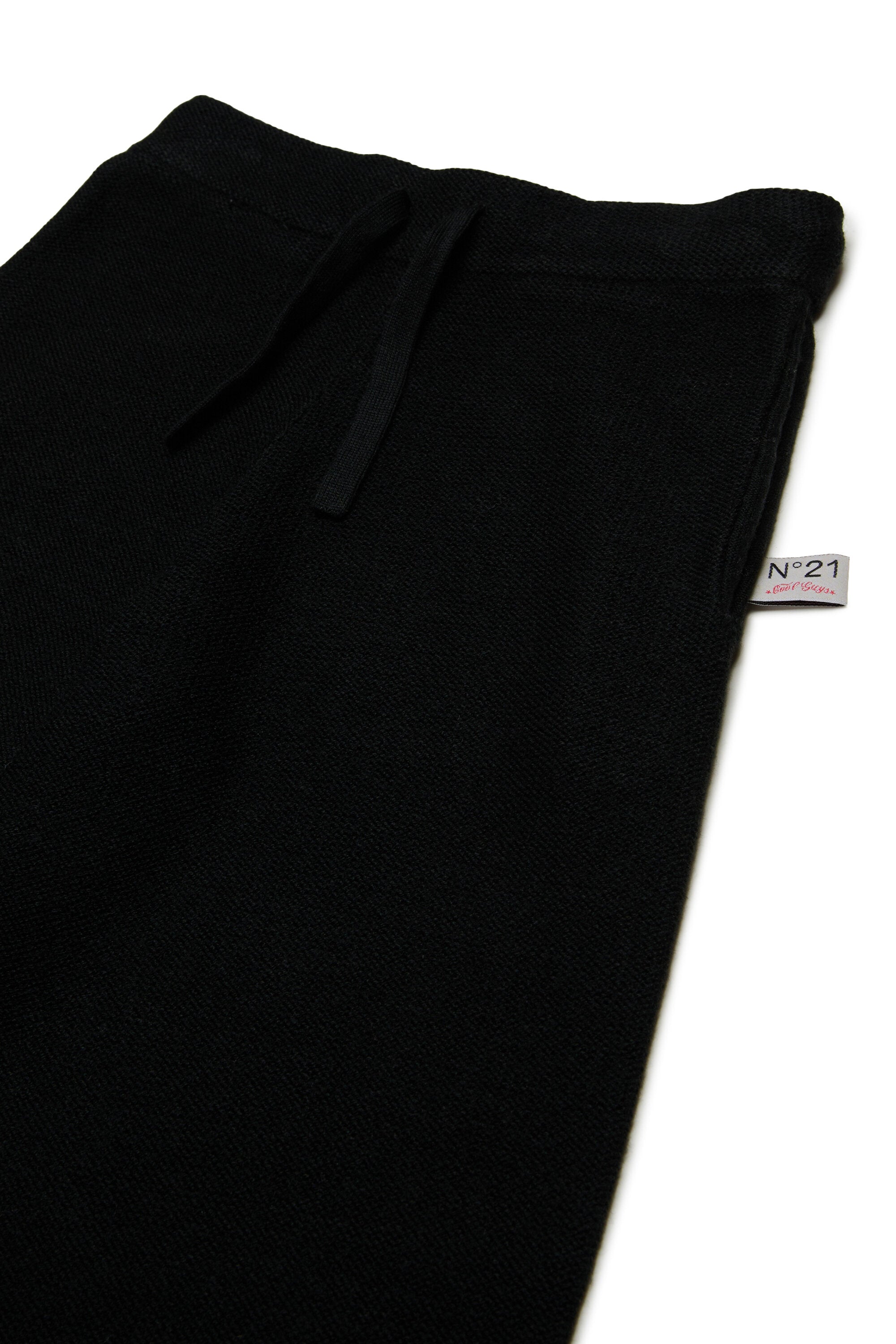 Wool-blend wide-leg pants