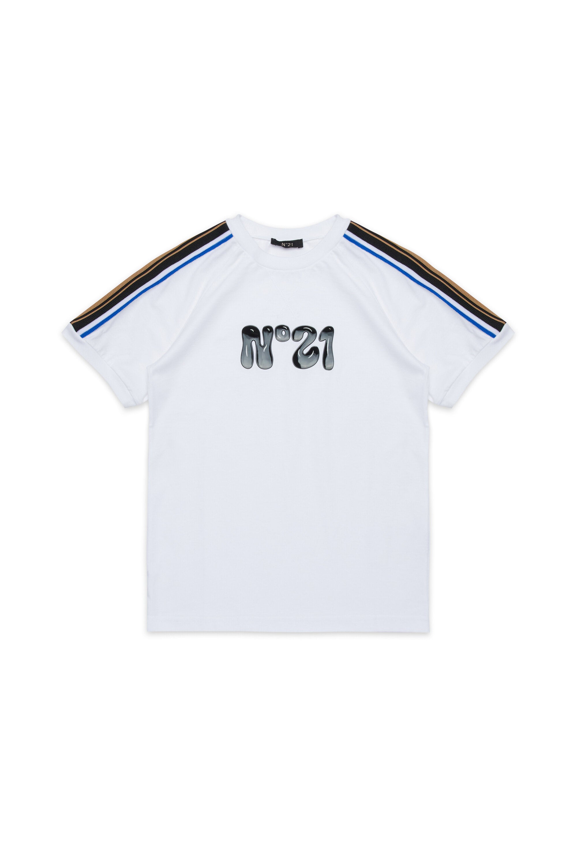 Jersey T-shirt with multicolor bands