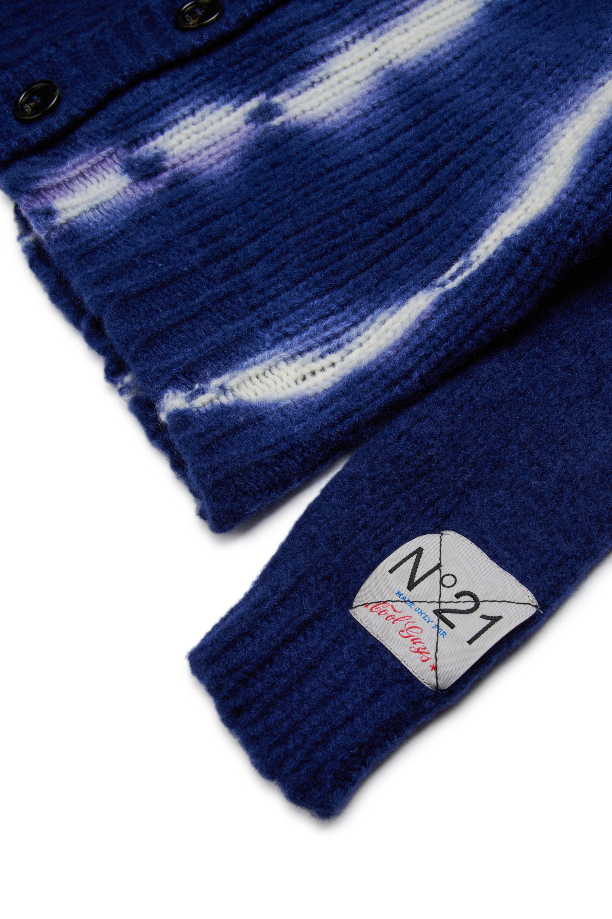 Tie-dye wool cardigan