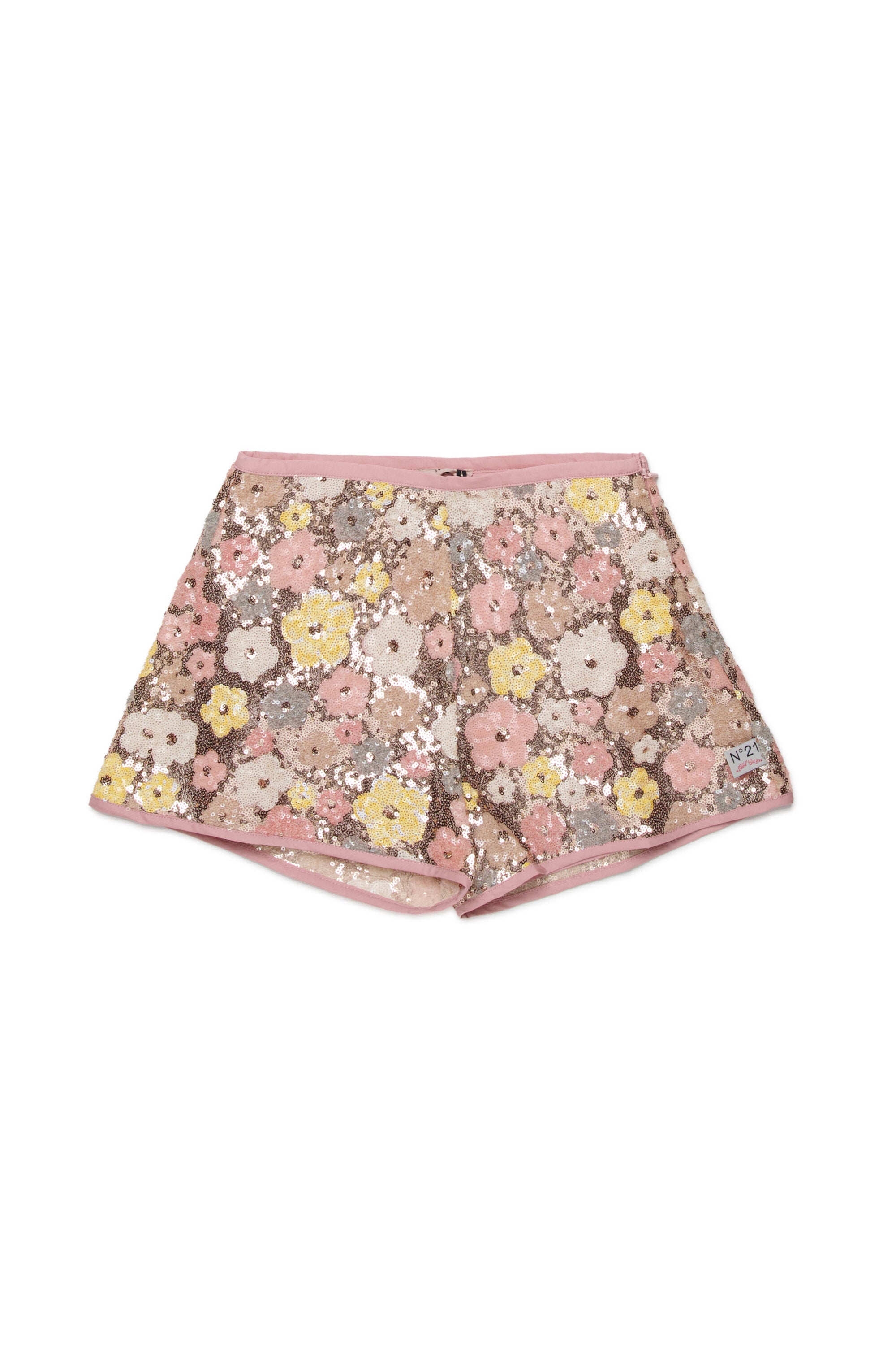 Floral print shorts with logo