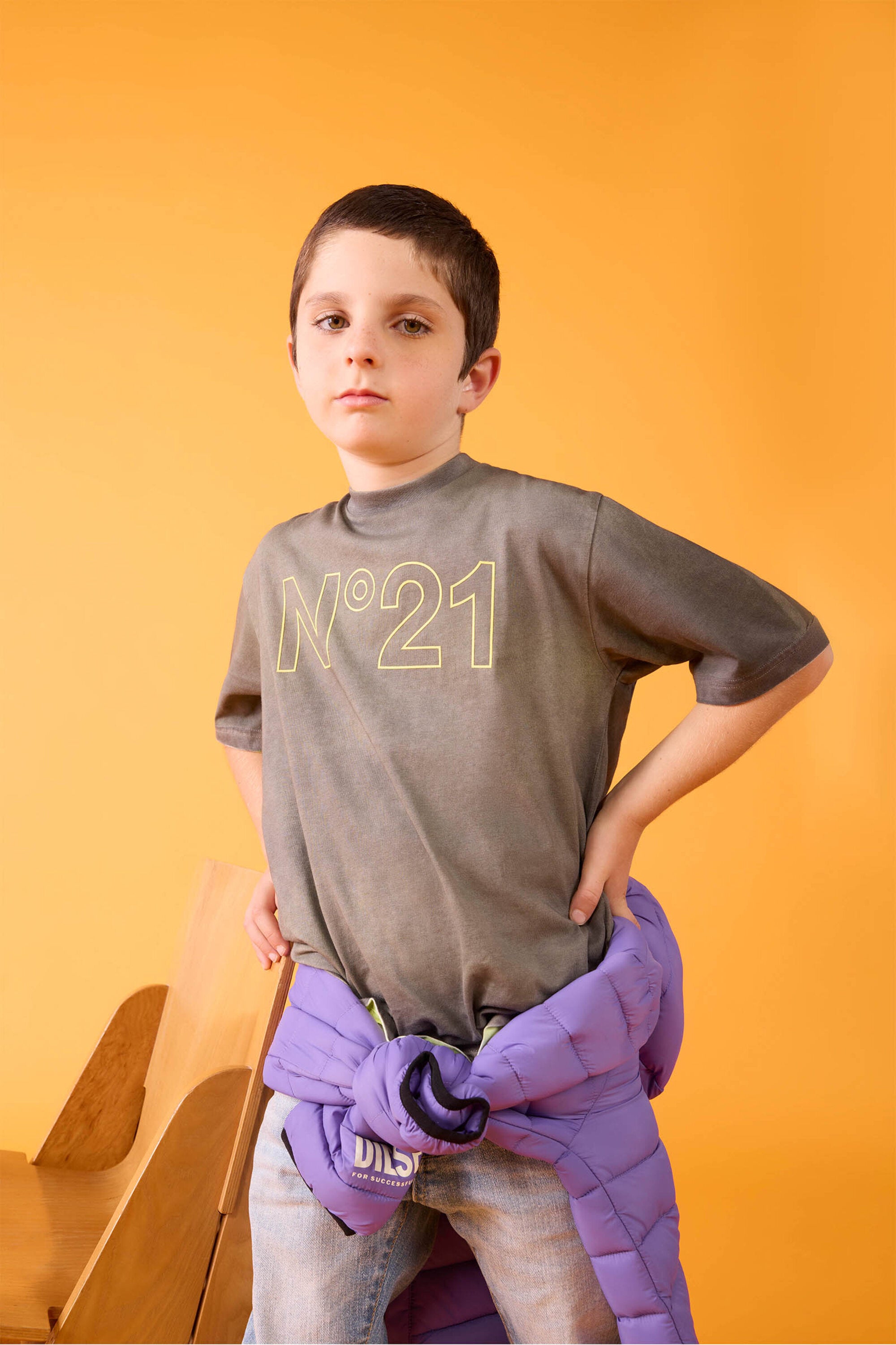 Vintage-effect t-shirt with logo