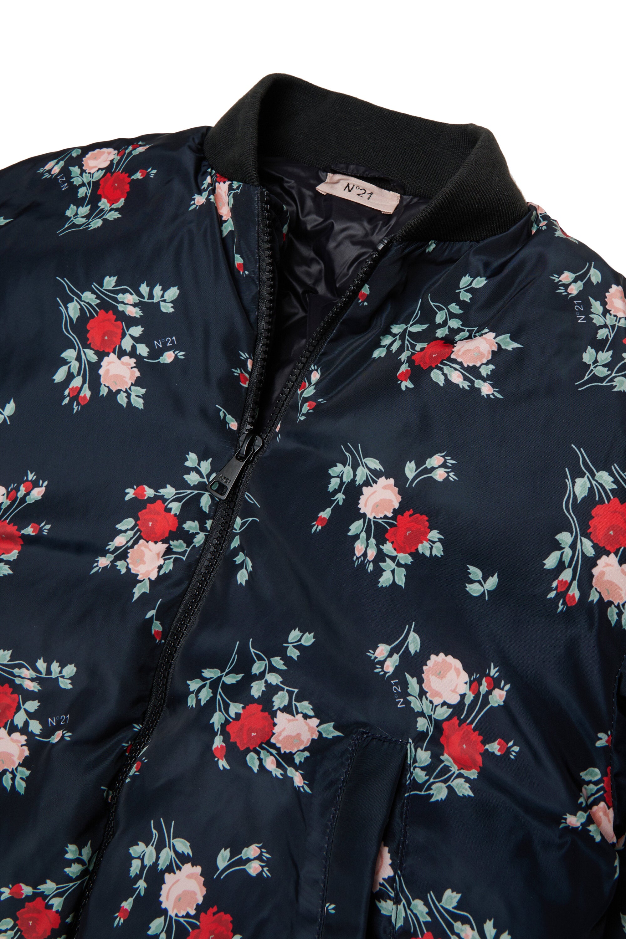Padded jacket with floral print